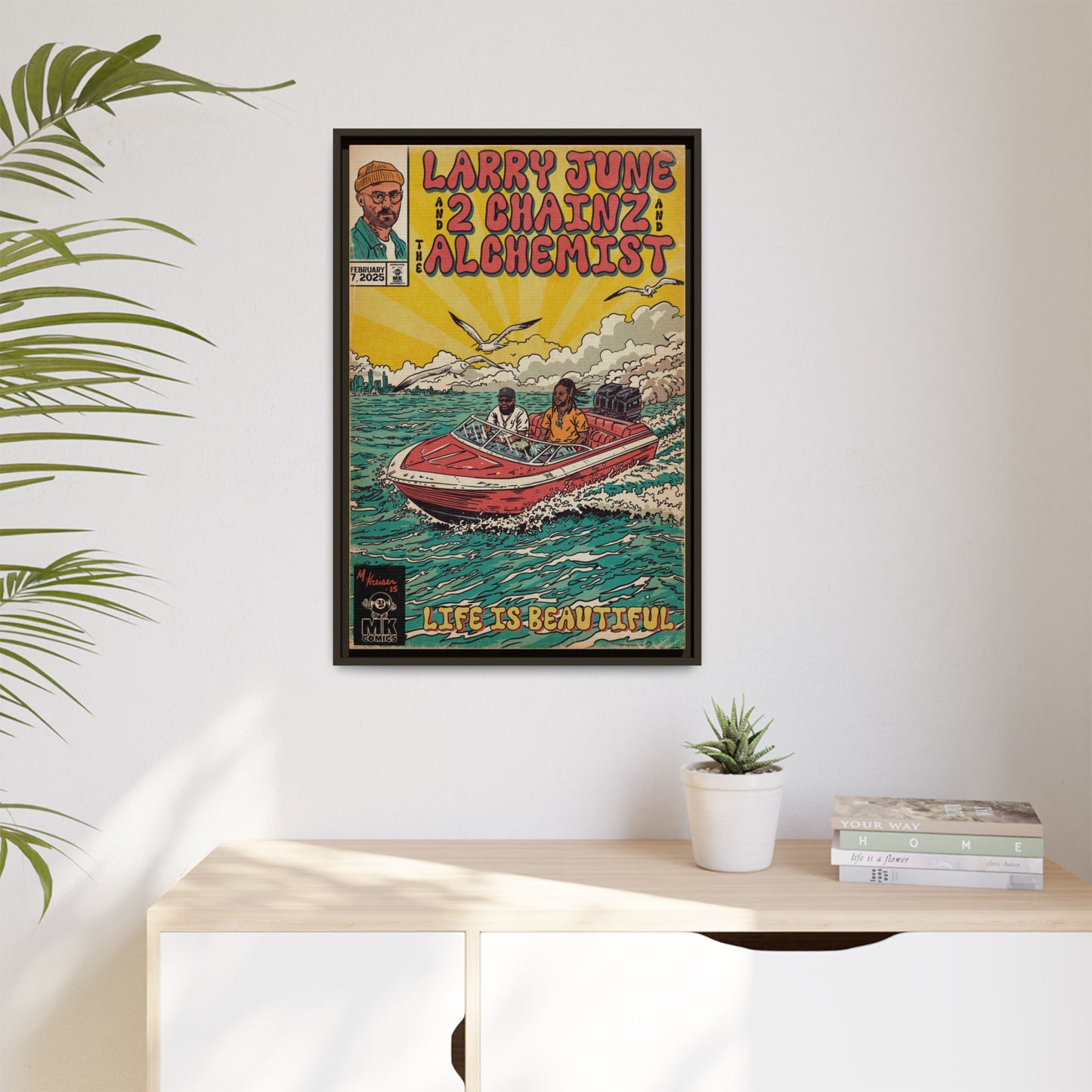 Life is Beautiful - Matte Canvas, Framed (Multi-color)