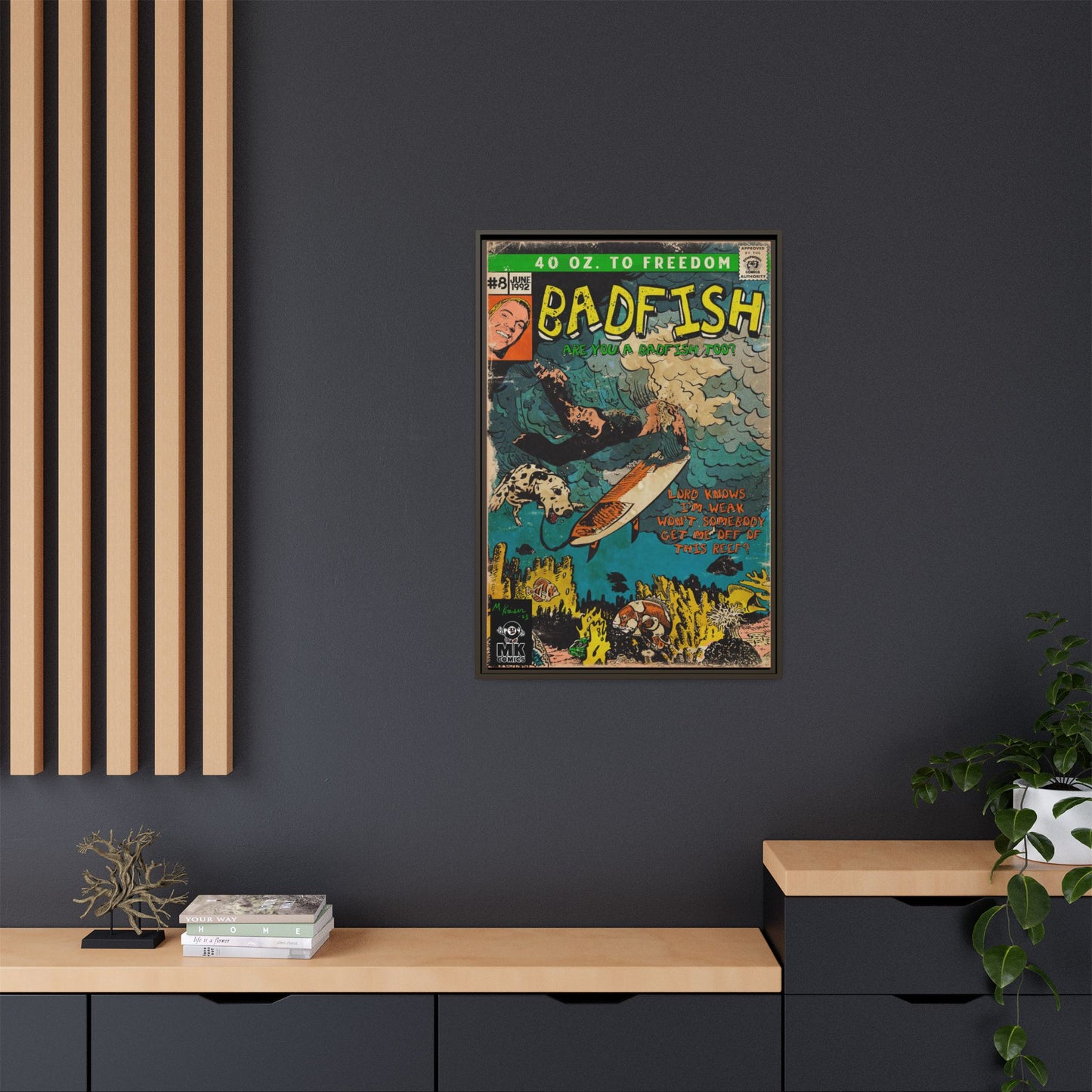 Badfish - Matte Canvas, Framed (Multi-color)