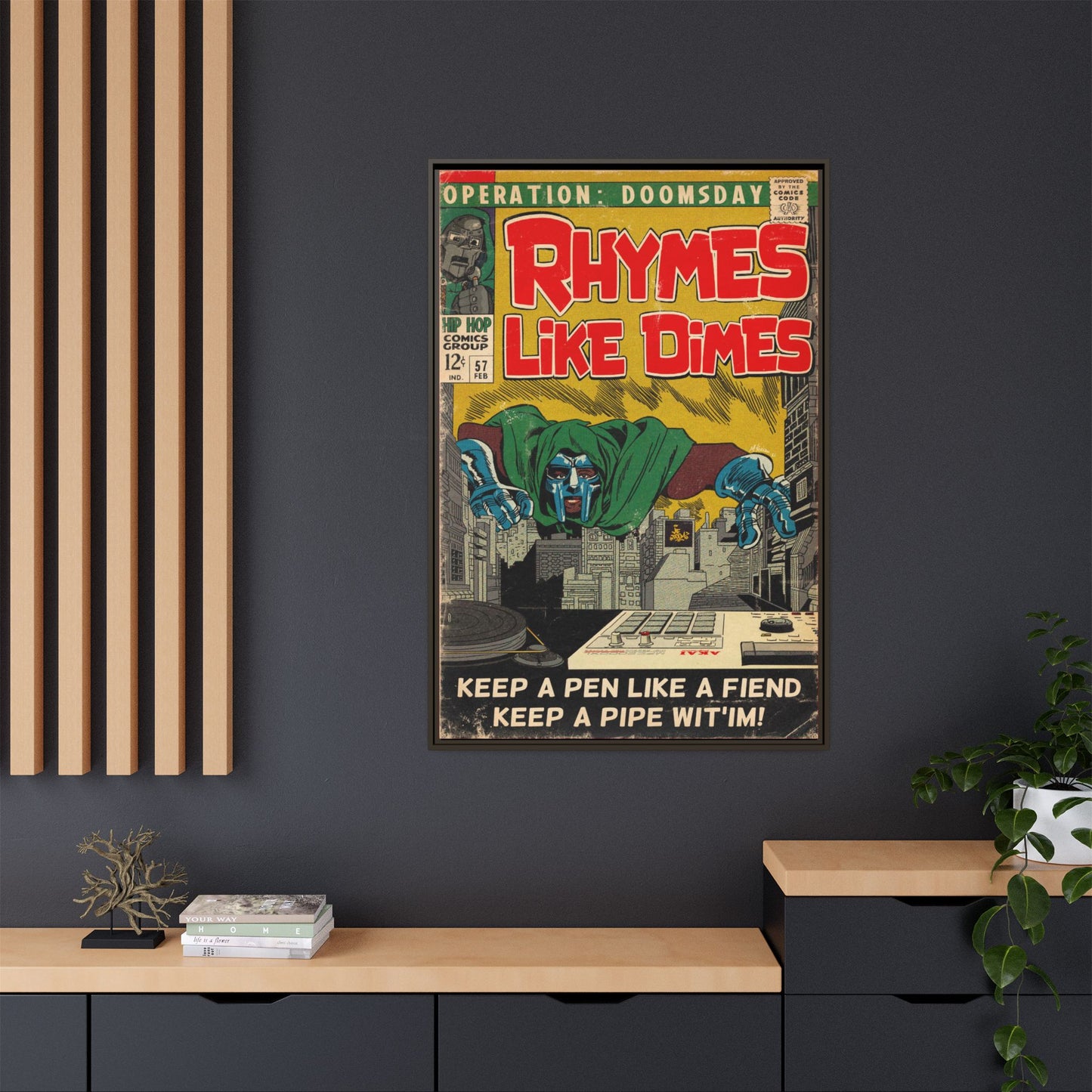MF DOOM - Rhymes Like Dimes - Gallery Canvas Wraps, Vertical Frame