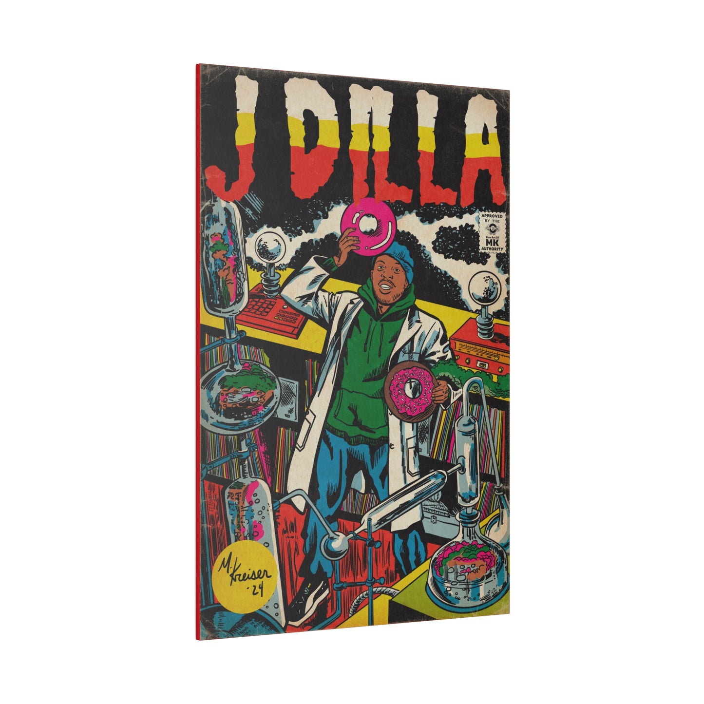 J Dilla - Comic Book Art - Matte Canvas, Stretched, 0.75"