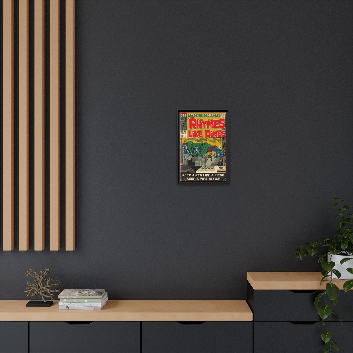 MF DOOM - Rhymes Like Dimes - Gallery Canvas Wraps, Vertical Frame