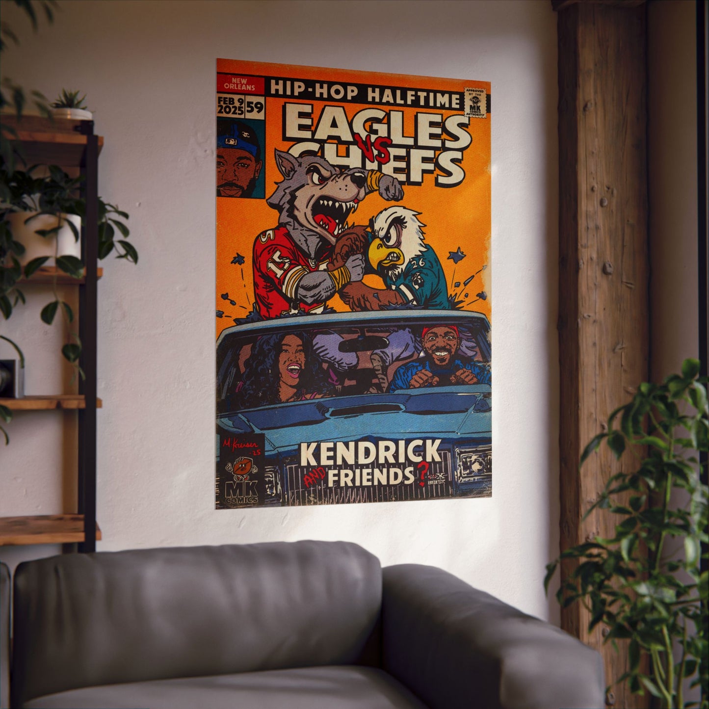 Kendrick & SZA - 2025 Halftime - Eagles vs Chiefs - Matte Vertical Posters