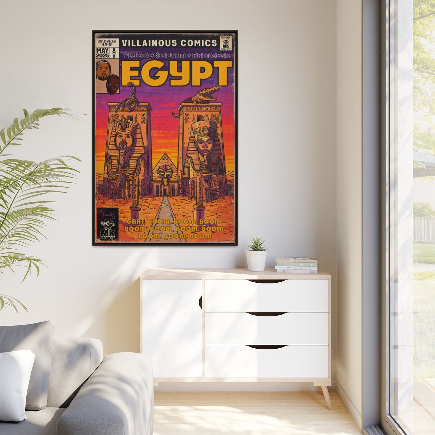 Egypt Remix - Matte Canvas, Framed (Multi-color)