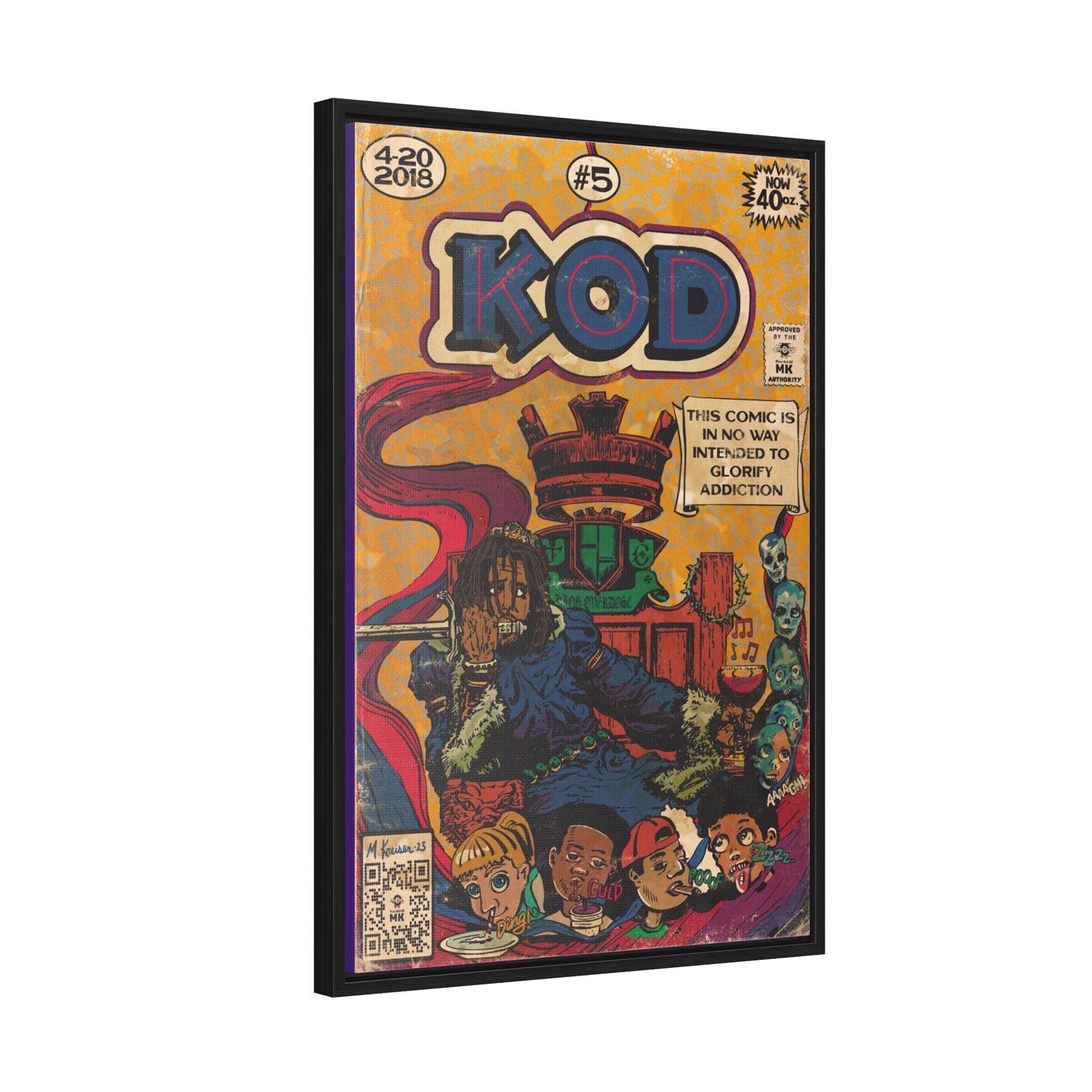 J.Cole - KOD - Gallery Canvas Wraps, Vertical Frame