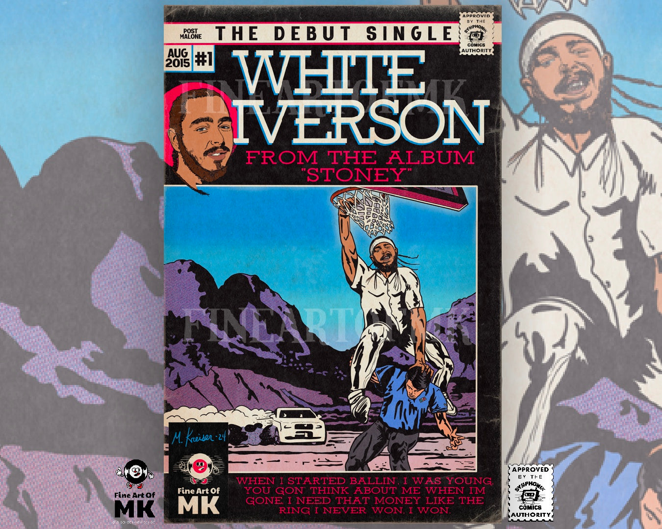 Post Malone - White Iverson - Matte Vertical Posters