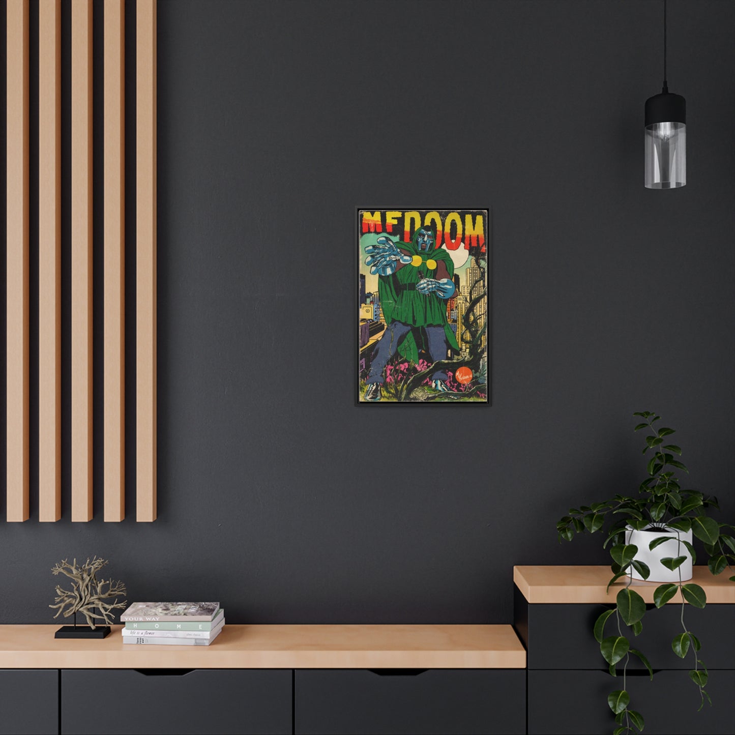MF DOOM - Hip Hop Comics - Gallery Canvas Wraps, Vertical Frame