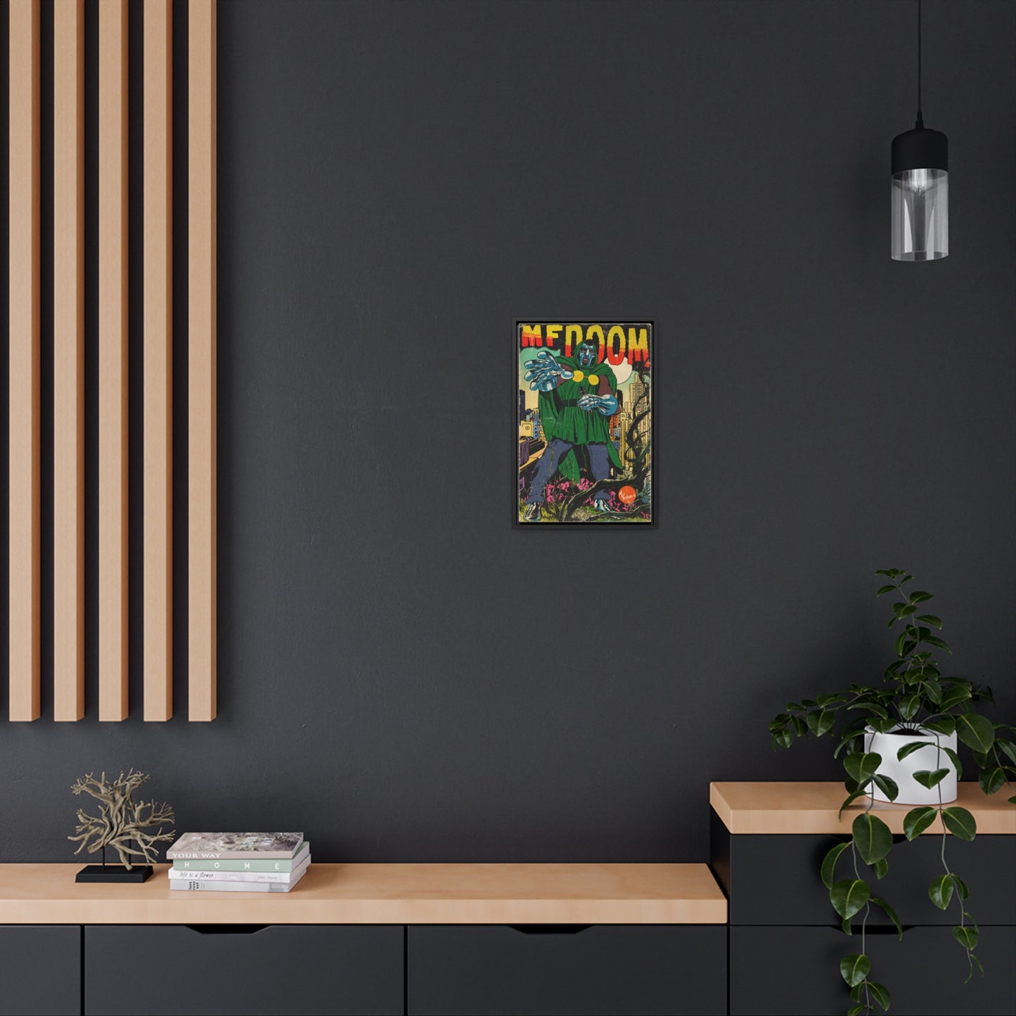 MF DOOM - Hip Hop Comics - Gallery Canvas Wraps, Vertical Frame