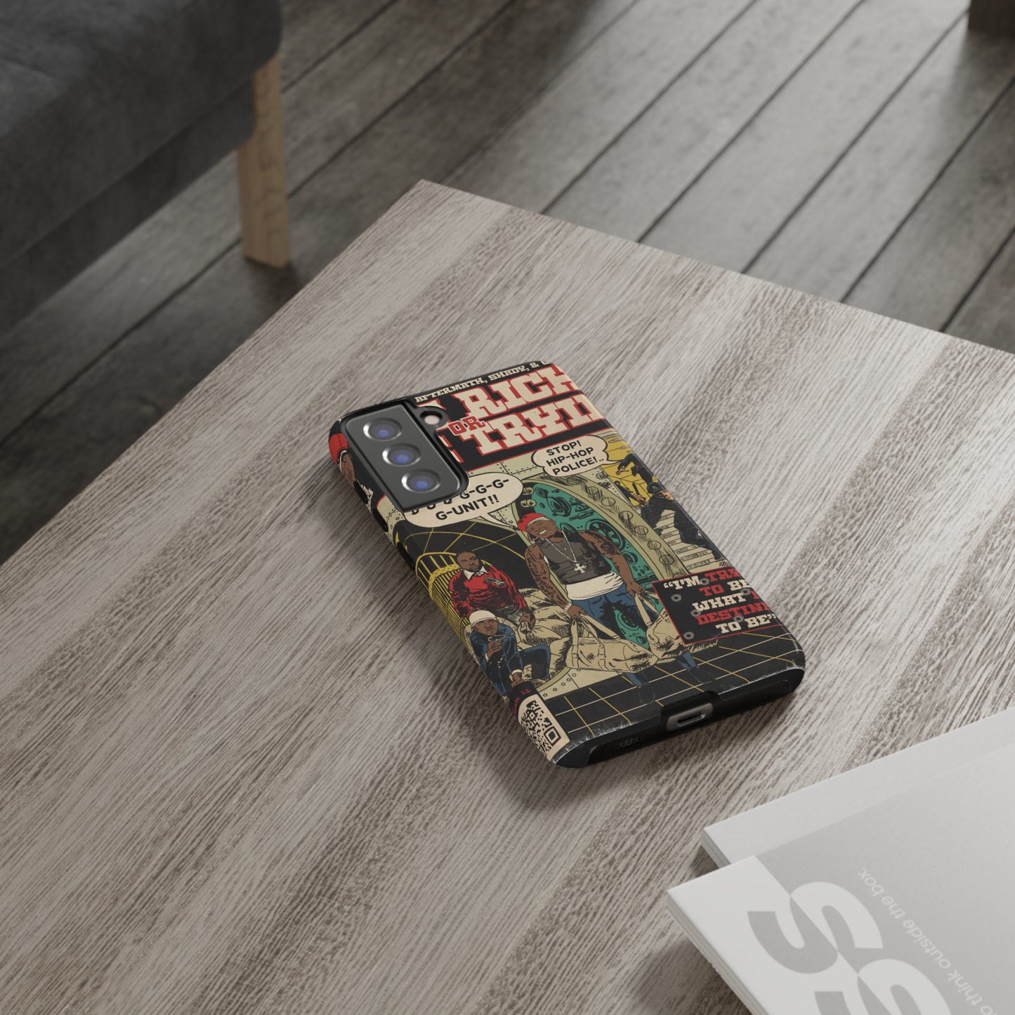 Get Rich Or Die Tryin - Comic Art Tough Phone Cases