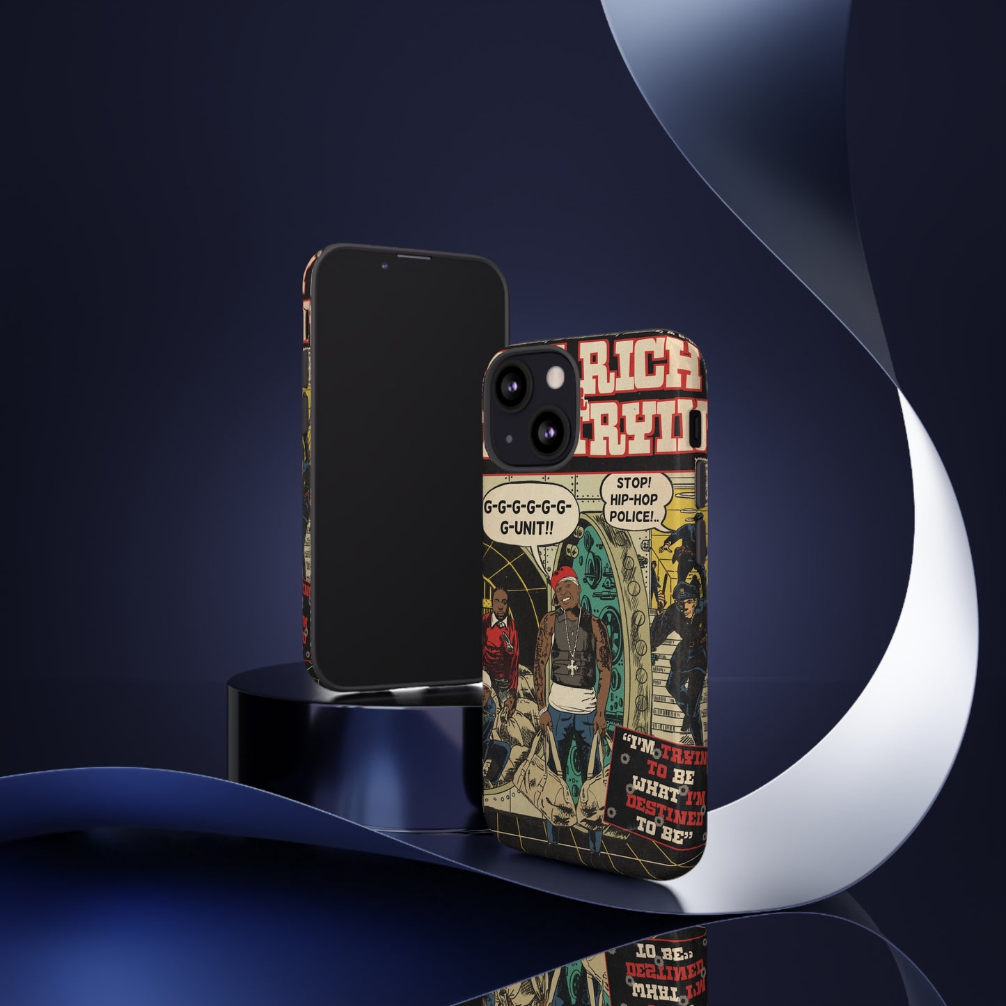 Get Rich Or Die Tryin - Comic Art Tough Phone Cases