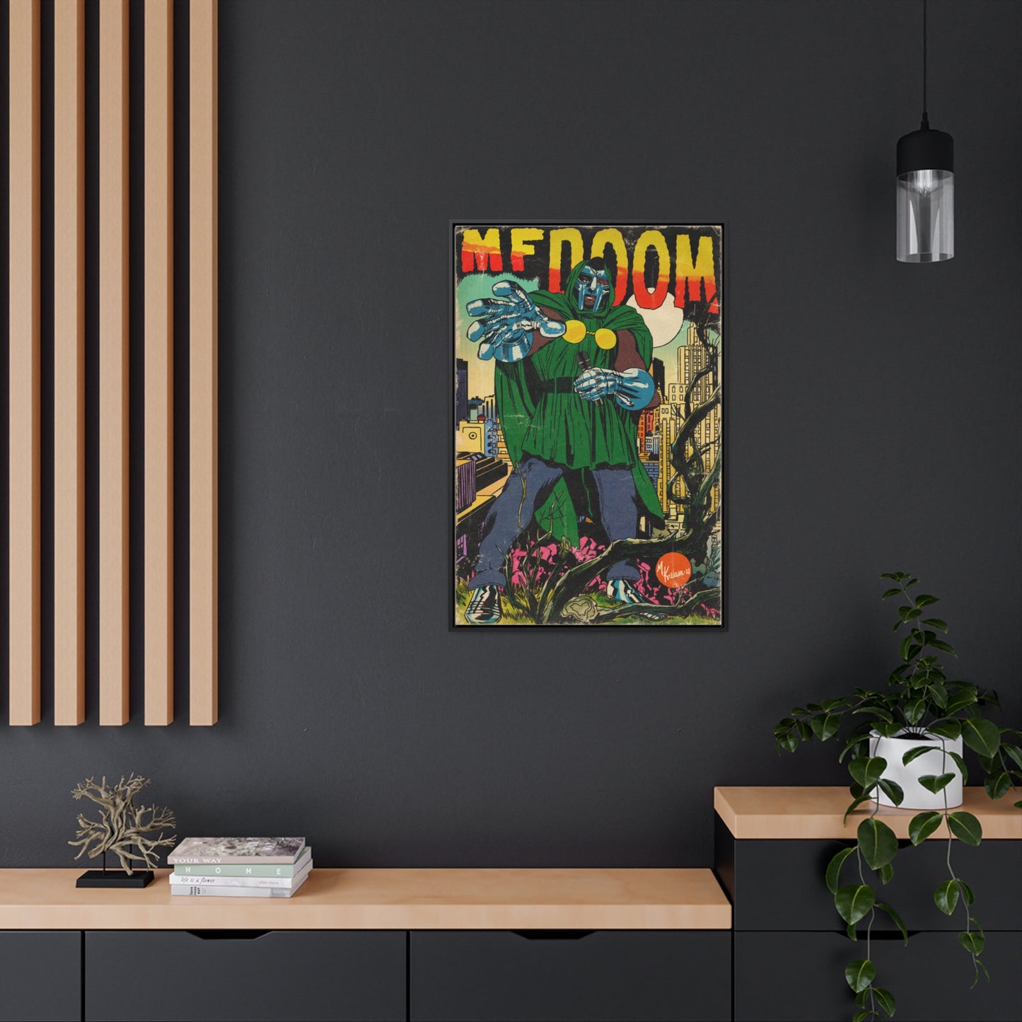 MF DOOM - Hip Hop Comics - Gallery Canvas Wraps, Vertical Frame