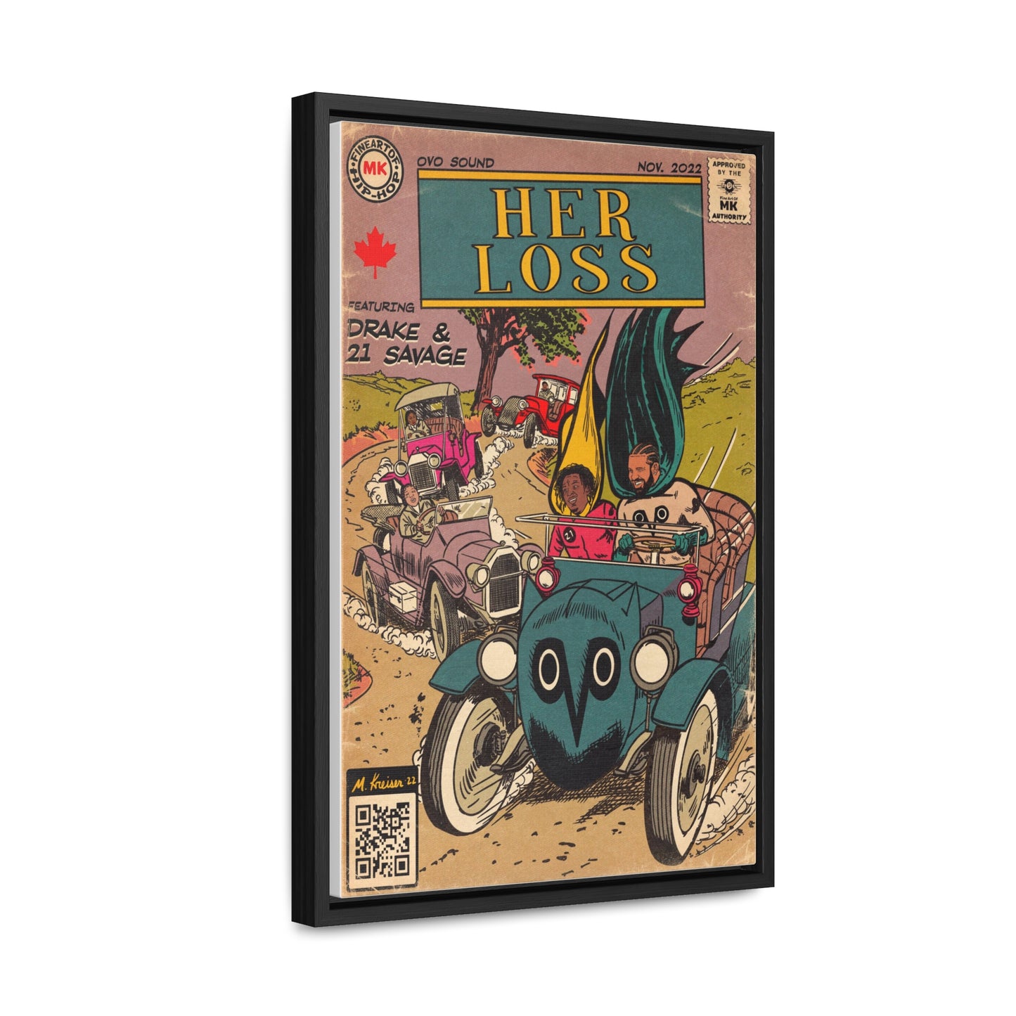 Drake & 21 Savage- Her Loss - Gallery Canvas Wraps, Vertical Frame