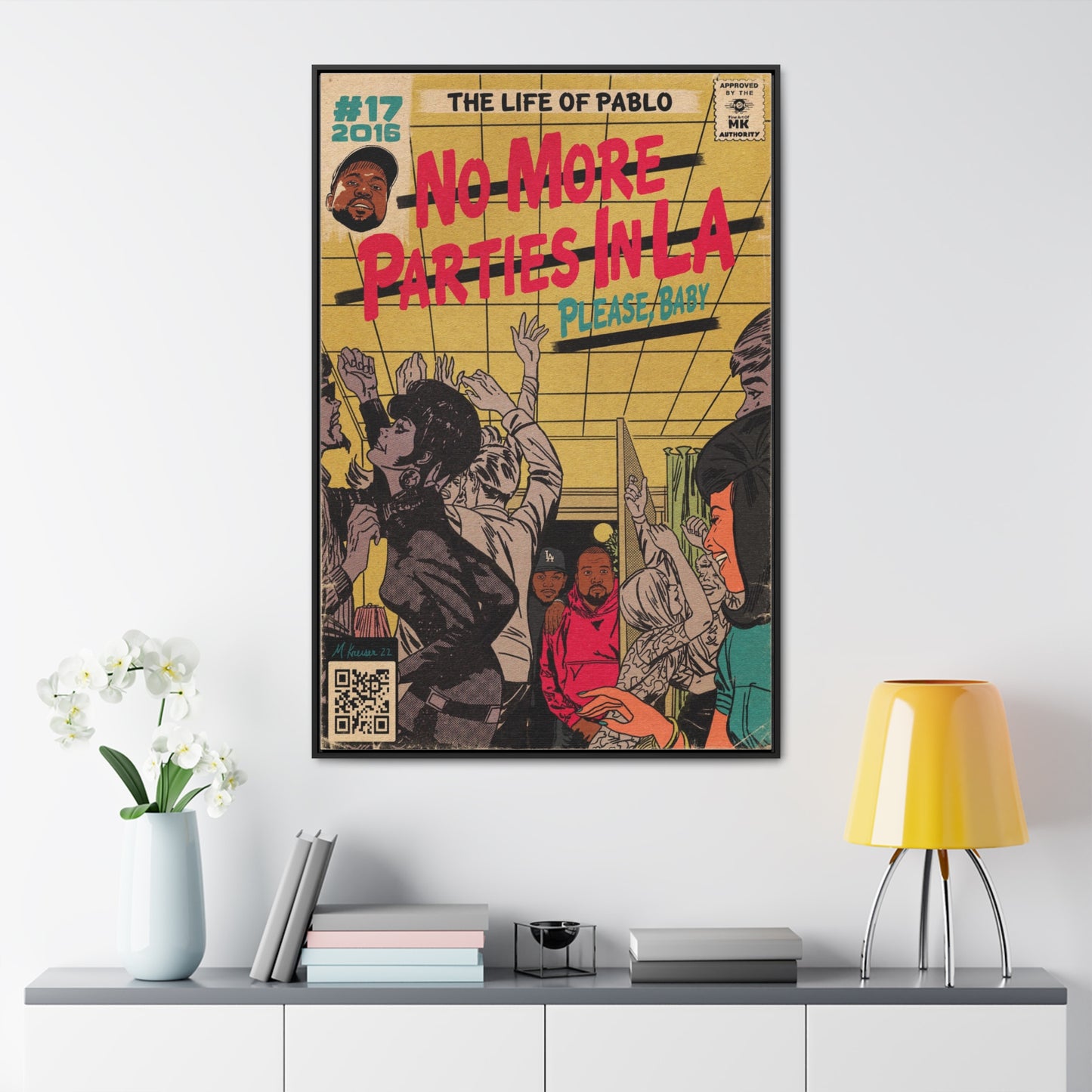 Kanye West & Kendrick Lamar - No More Parties in LA - Gallery Canvas Wraps, Vertical Frame