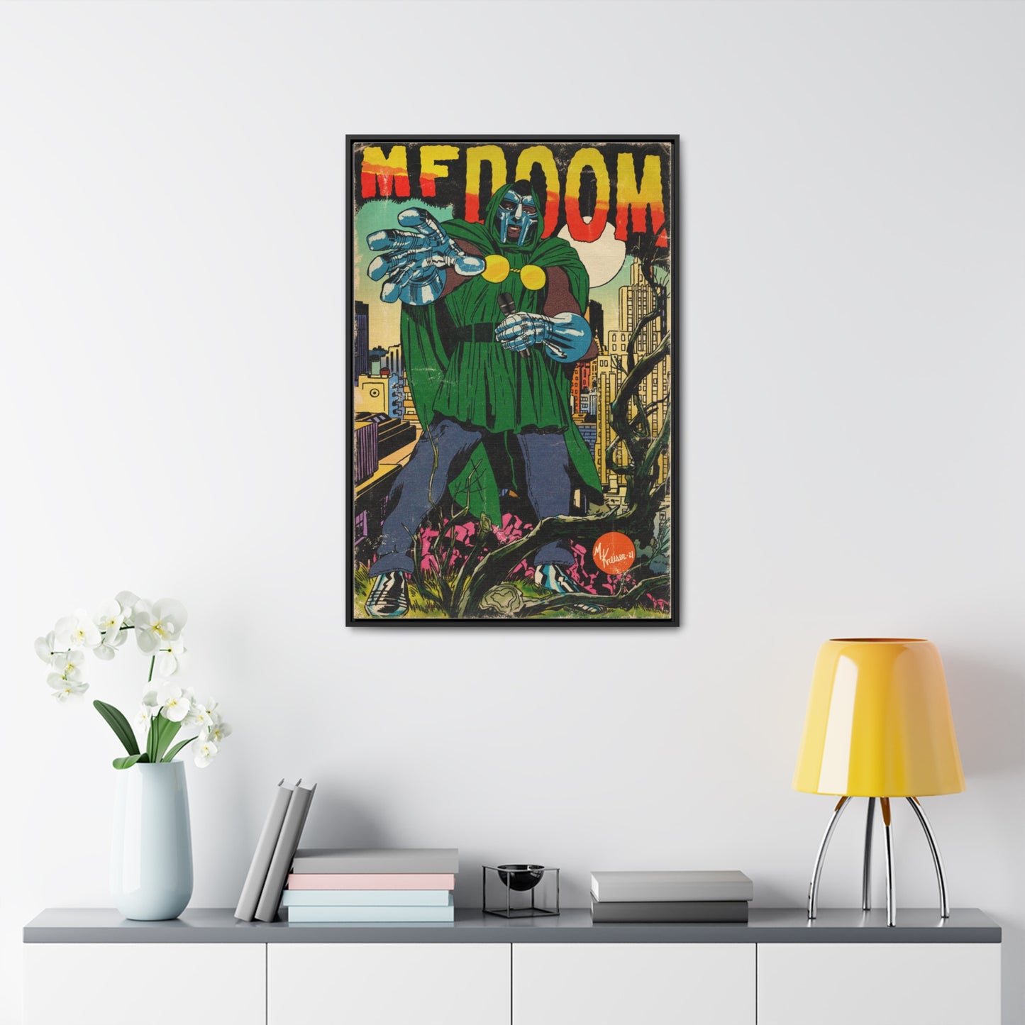 MF DOOM - Hip Hop Comics - Gallery Canvas Wraps, Vertical Frame