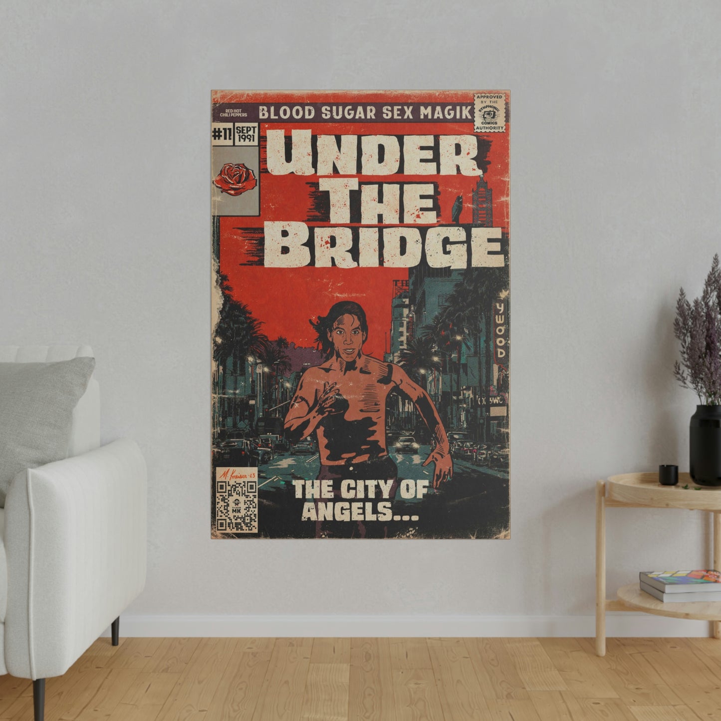 Red Hot Chili Peppers- Under The Bridge - Matte Canvas, Stretched, 0.75"