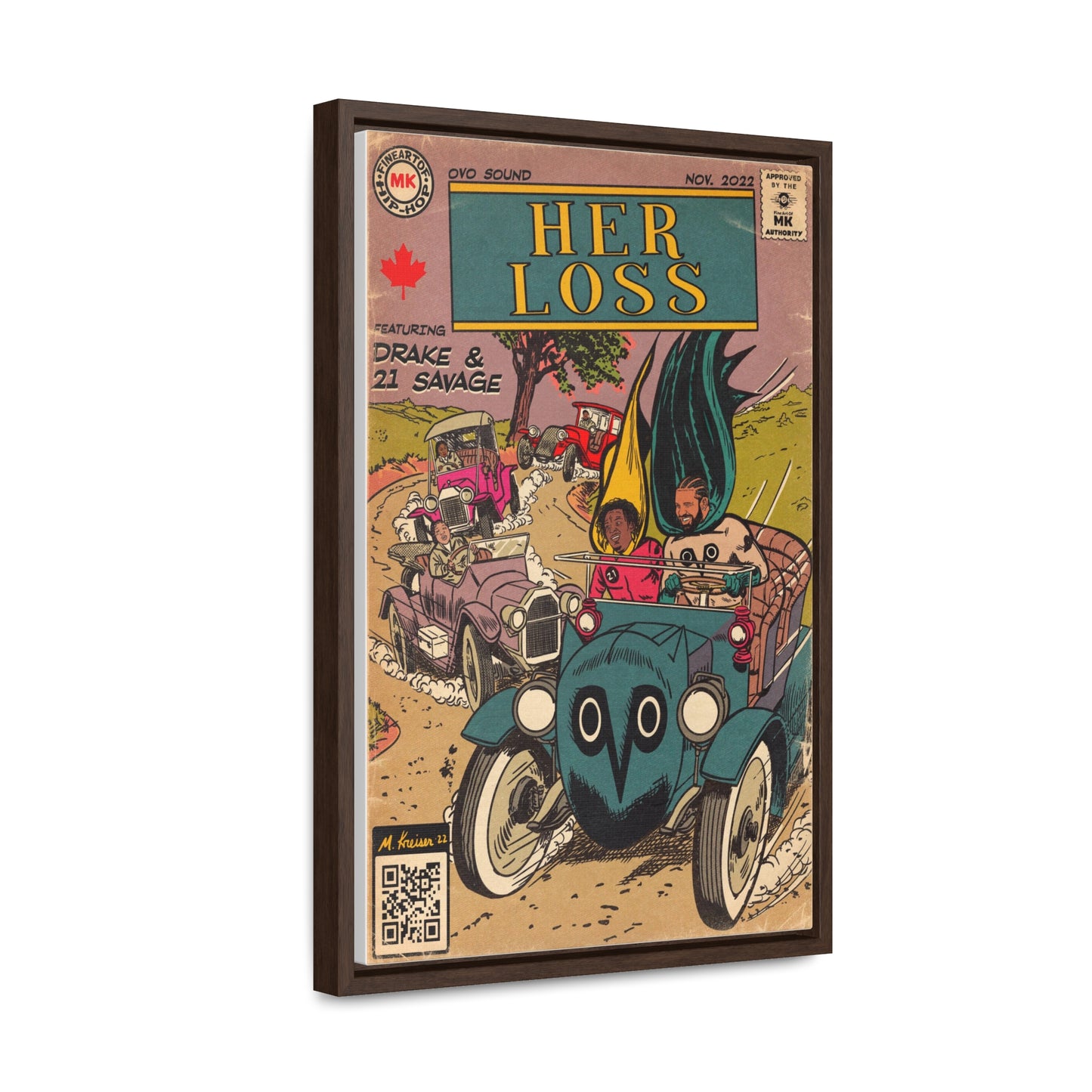 Drake & 21 Savage- Her Loss - Gallery Canvas Wraps, Vertical Frame