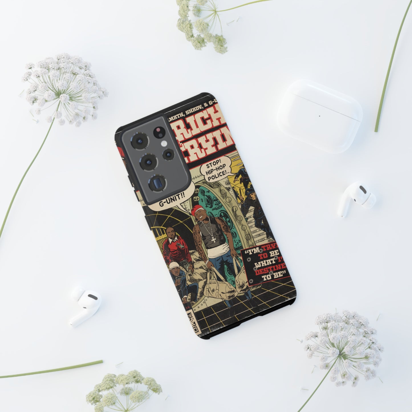 Get Rich Or Die Tryin - Comic Art Tough Phone Cases