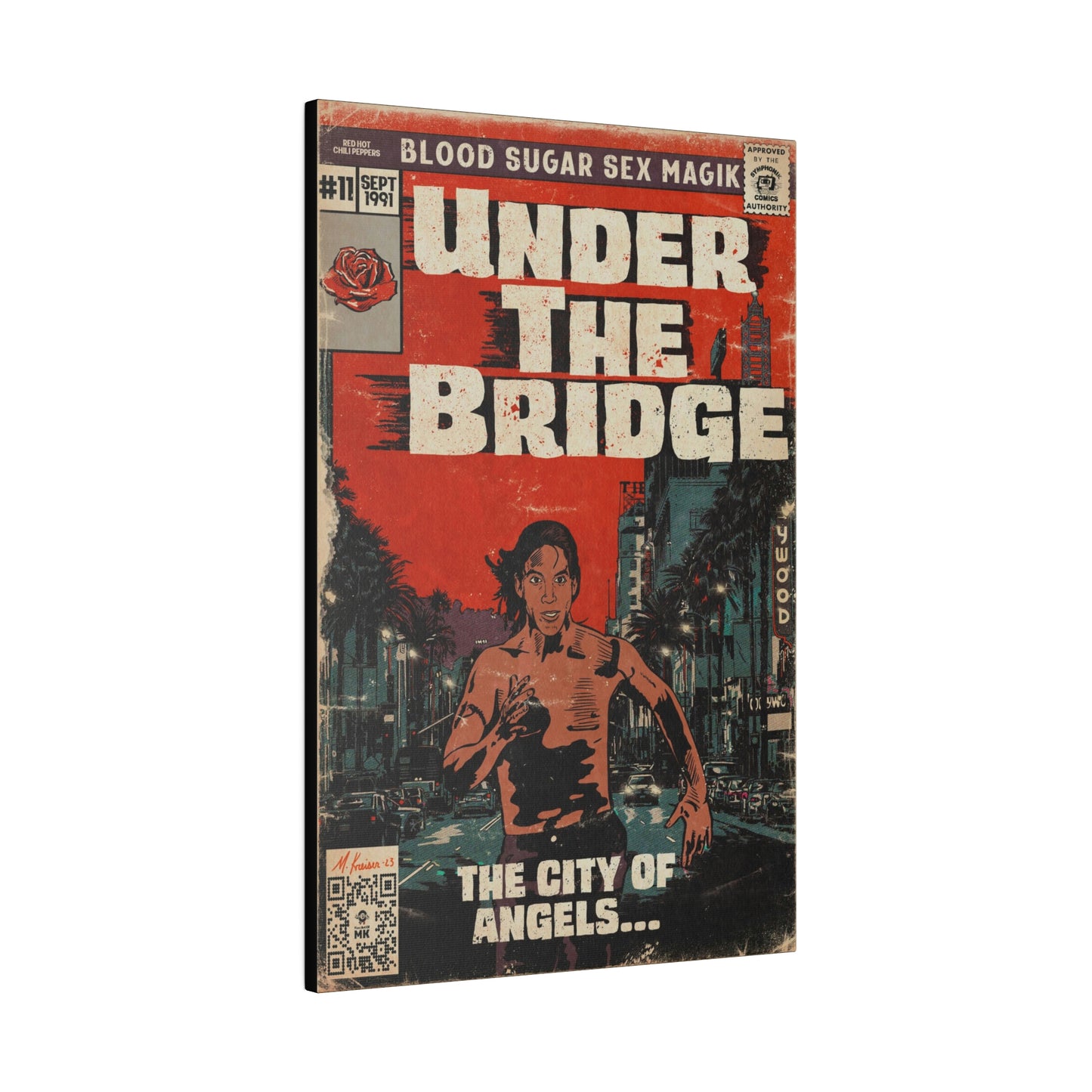 Red Hot Chili Peppers- Under The Bridge - Matte Canvas, Stretched, 0.75"