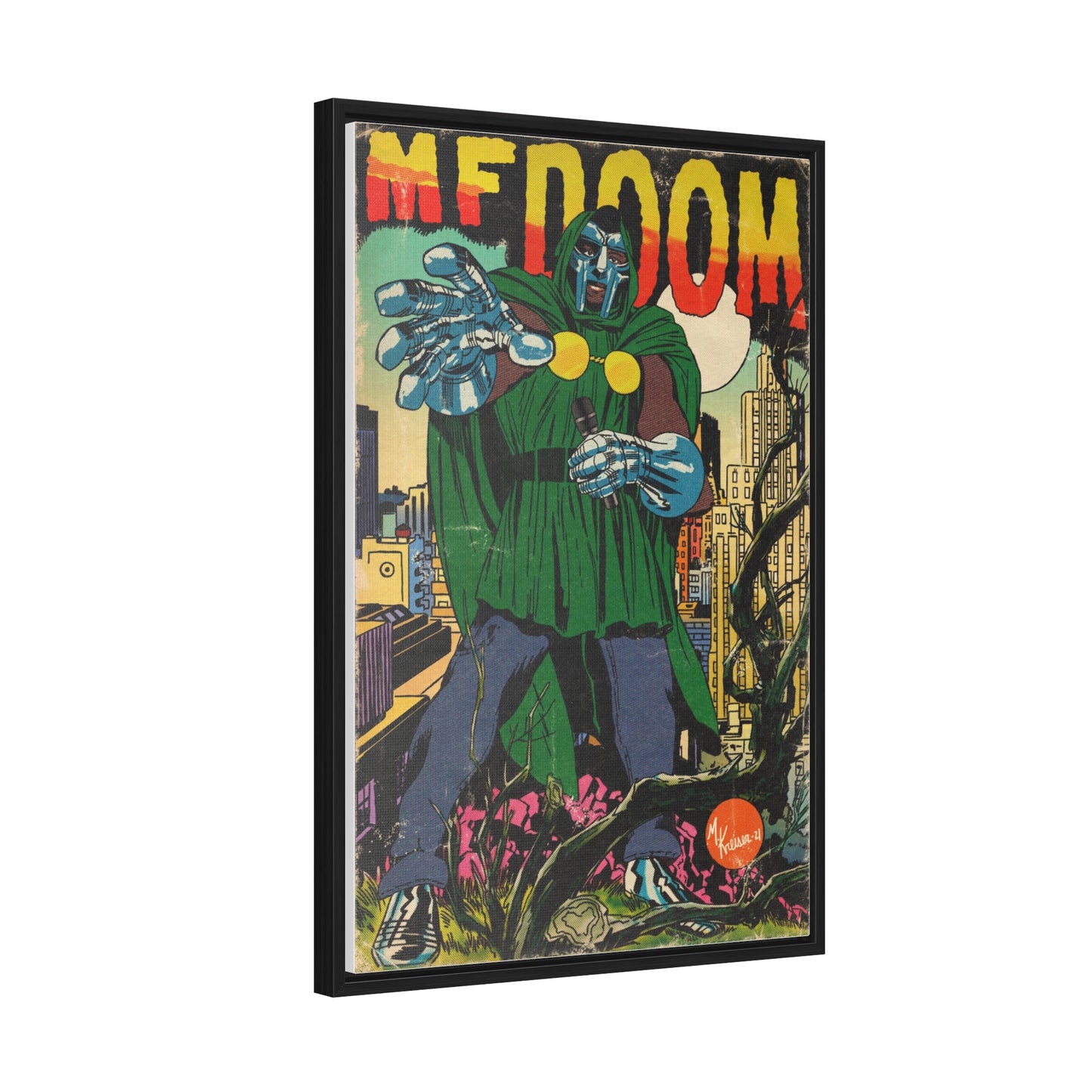 MF DOOM - Hip Hop Comics - Gallery Canvas Wraps, Vertical Frame
