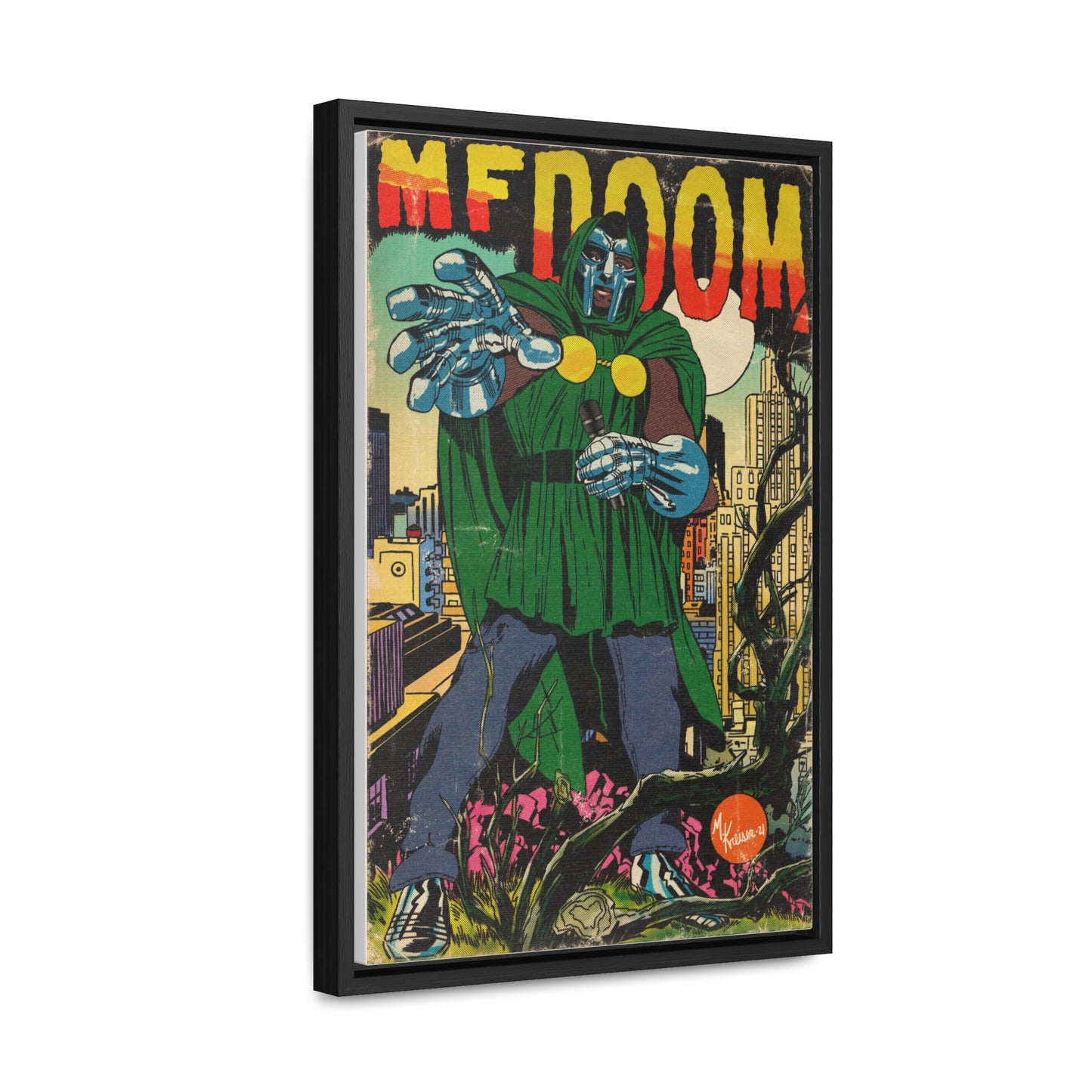 MF DOOM - Hip Hop Comics - Gallery Canvas Wraps, Vertical Frame