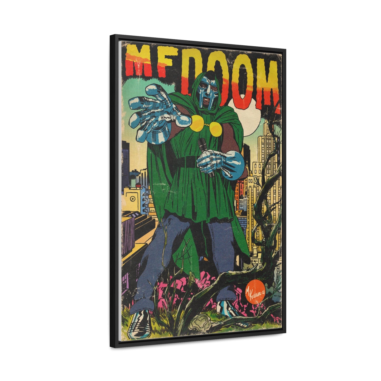 MF DOOM - Hip Hop Comics - Gallery Canvas Wraps, Vertical Frame