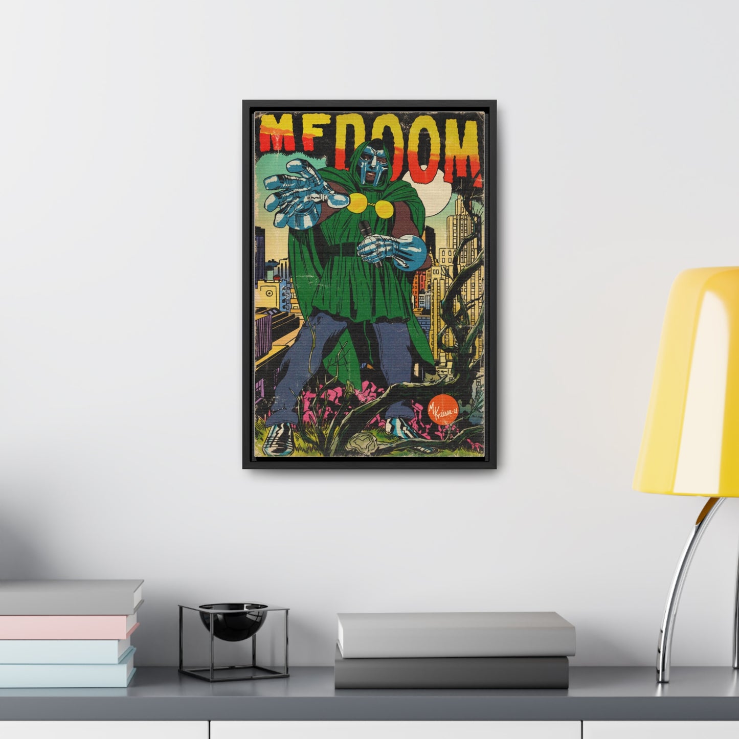 MF DOOM - Hip Hop Comics - Gallery Canvas Wraps, Vertical Frame