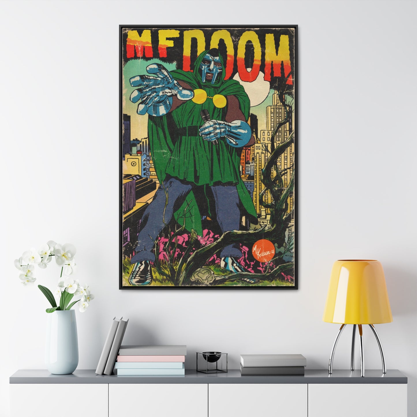 MF DOOM - Hip Hop Comics - Gallery Canvas Wraps, Vertical Frame