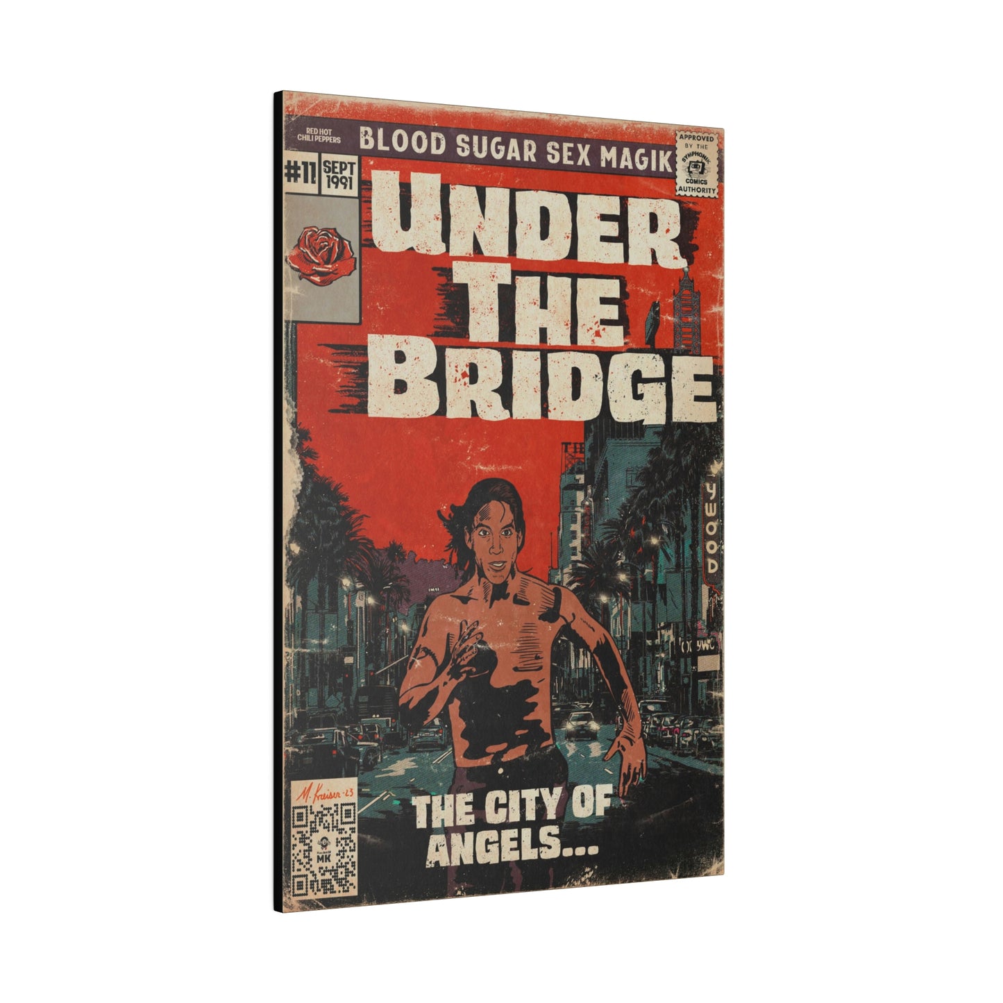 Red Hot Chili Peppers- Under The Bridge - Matte Canvas, Stretched, 0.75"