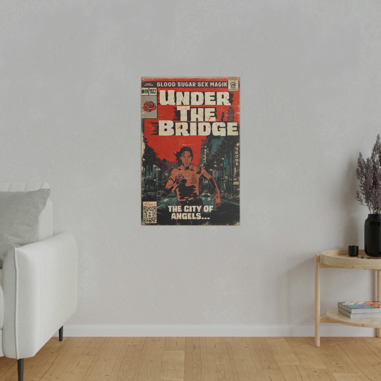 Red Hot Chili Peppers- Under The Bridge - Matte Canvas, Stretched, 0.75"