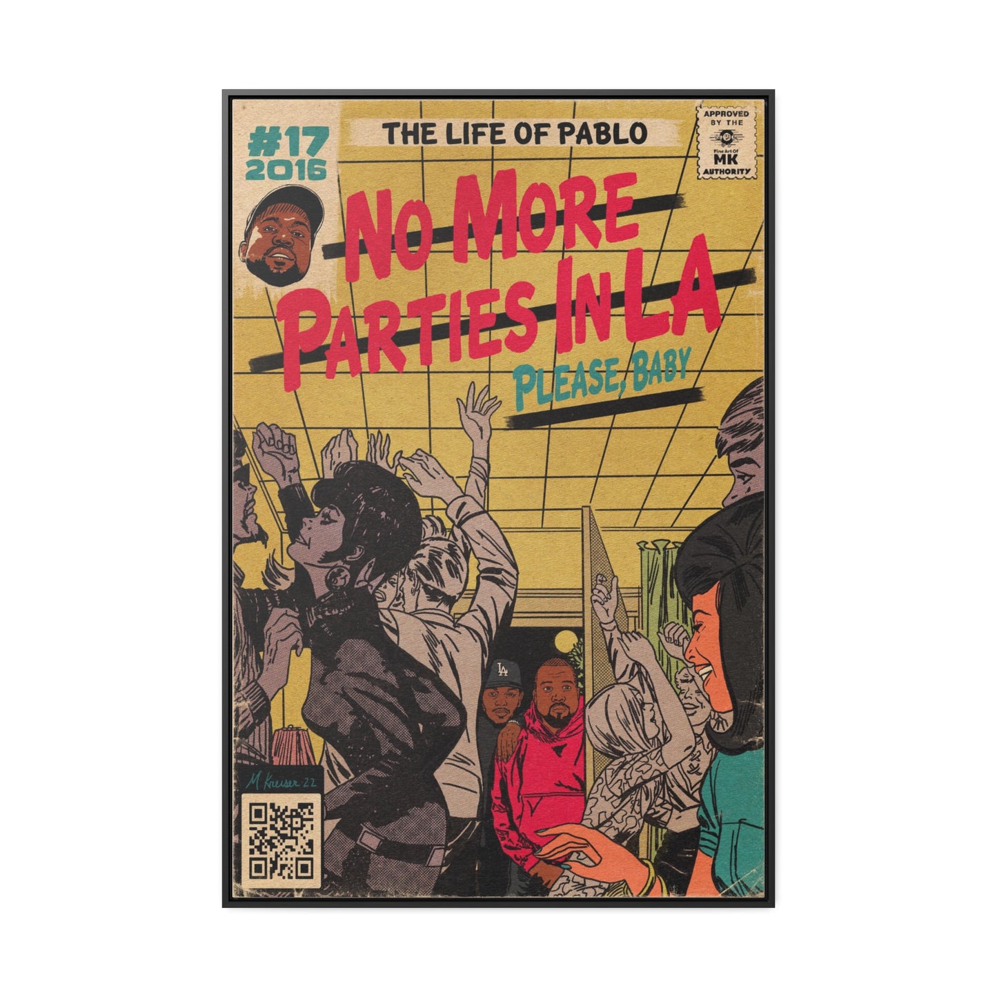 Kanye West & Kendrick Lamar - No More Parties in LA - Gallery Canvas Wraps, Vertical Frame