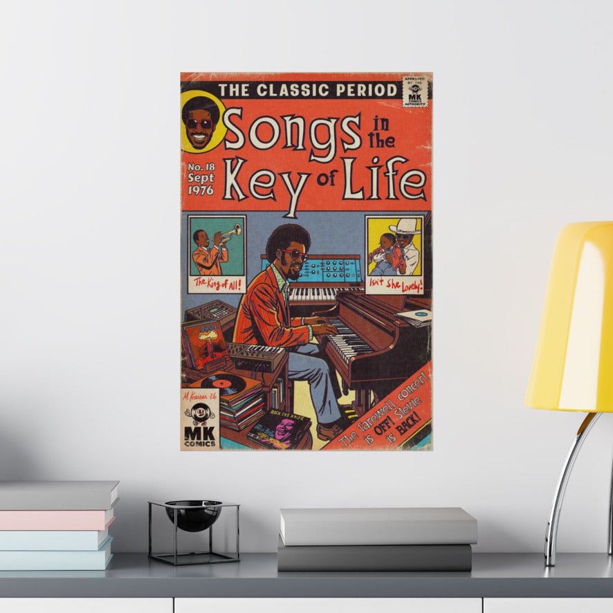 Stevie Wonder - Songs in the Key of Life - Fine Art Print/Poster - MK Comics Parody Art