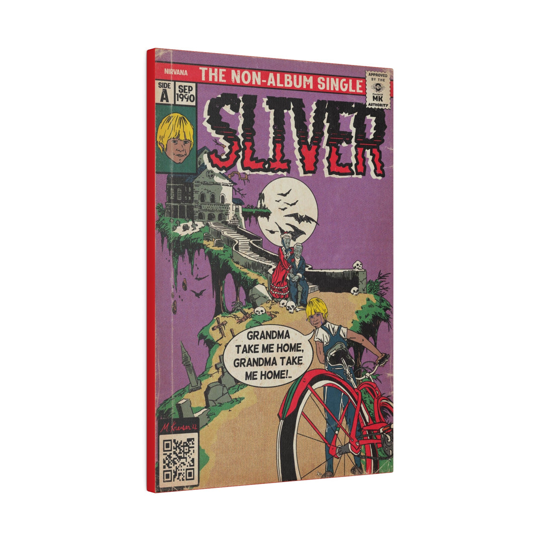 Nirvana - Sliver - Gallery Wrapped Canvas - MK Comics Parody Art - Fine Art of MK