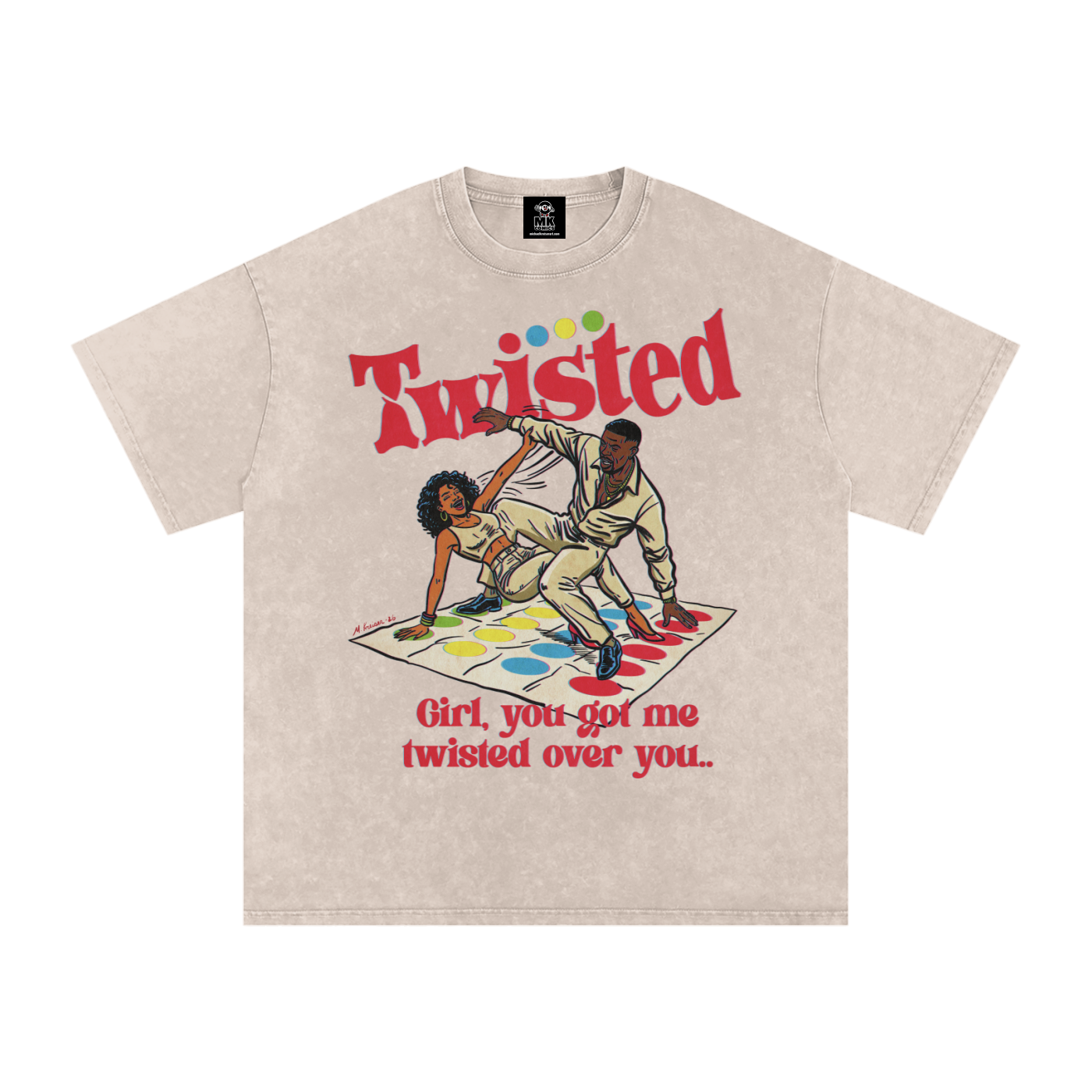 Twisted - Snow Washed Oversized Cotton T-Shirt