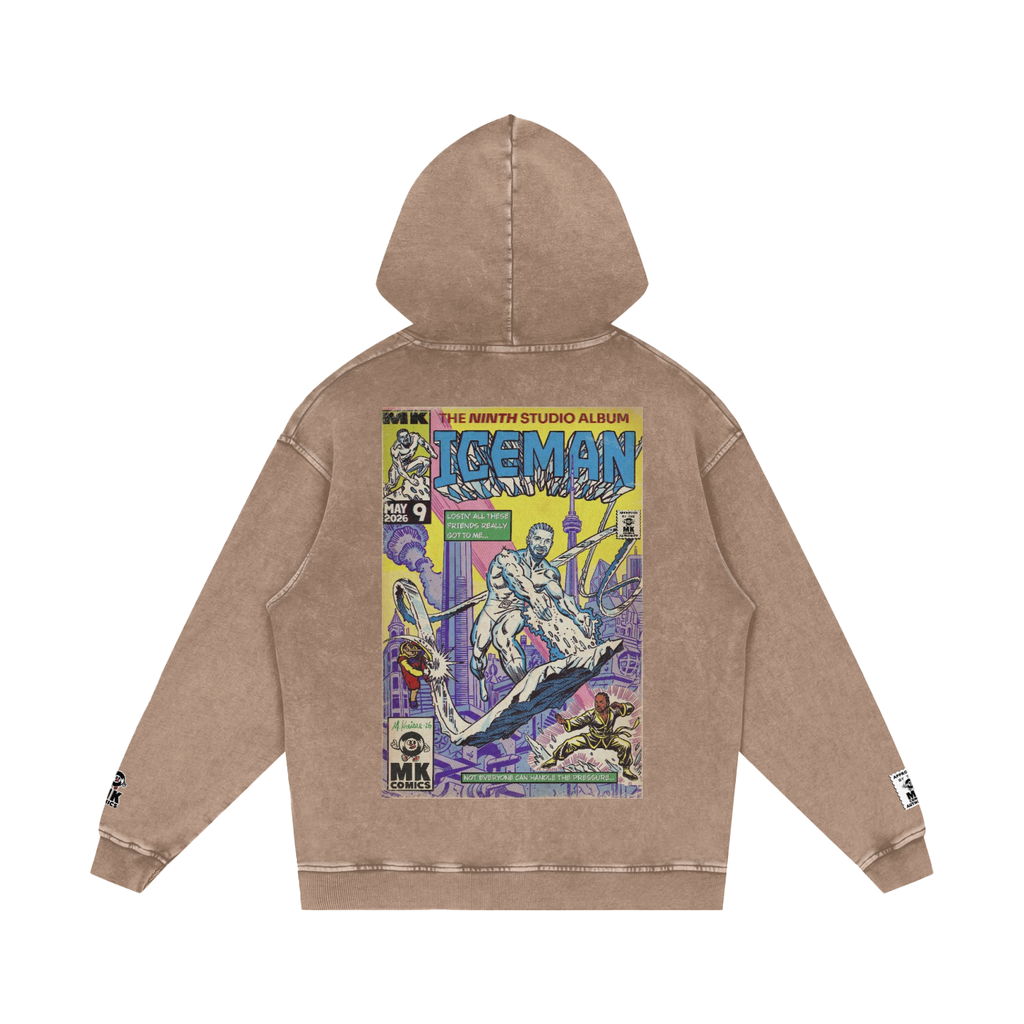 Iceman - Snow Washed Loose Cotton Hoodie