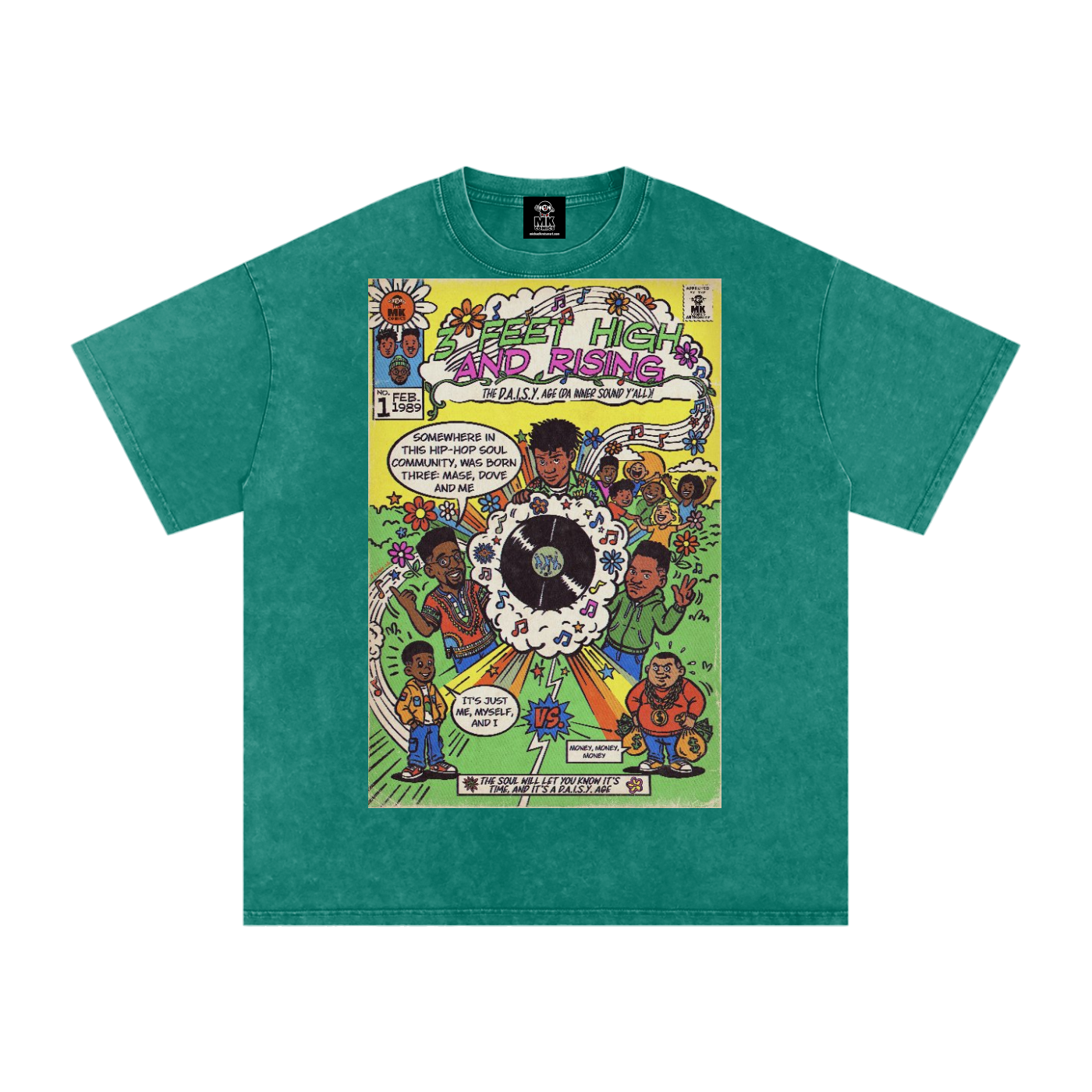 3 Feet High & Rising - Snow Washed Oversized Cotton T-Shirt