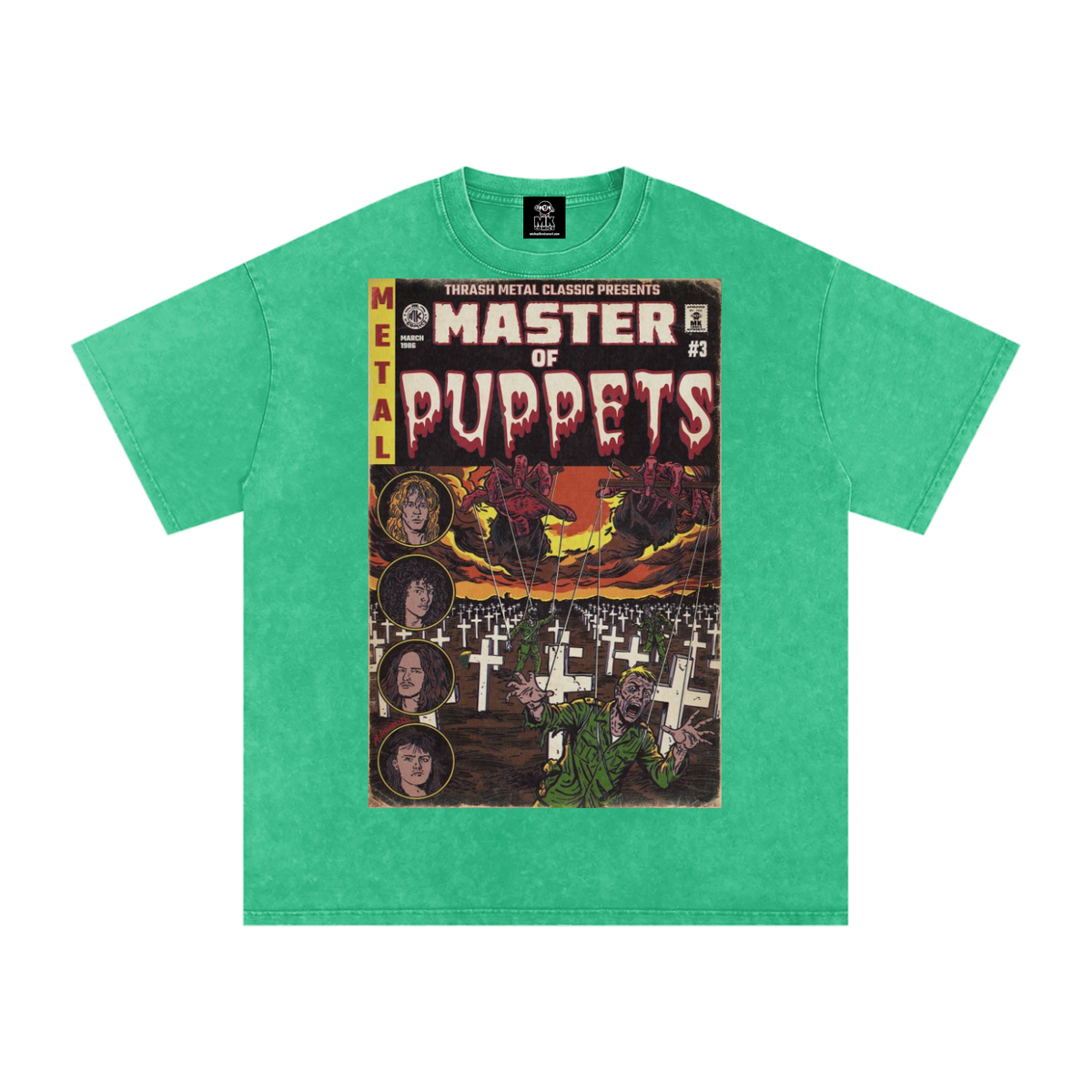 Master of Puppets - Snow Washed Oversized Cotton T-Shirt