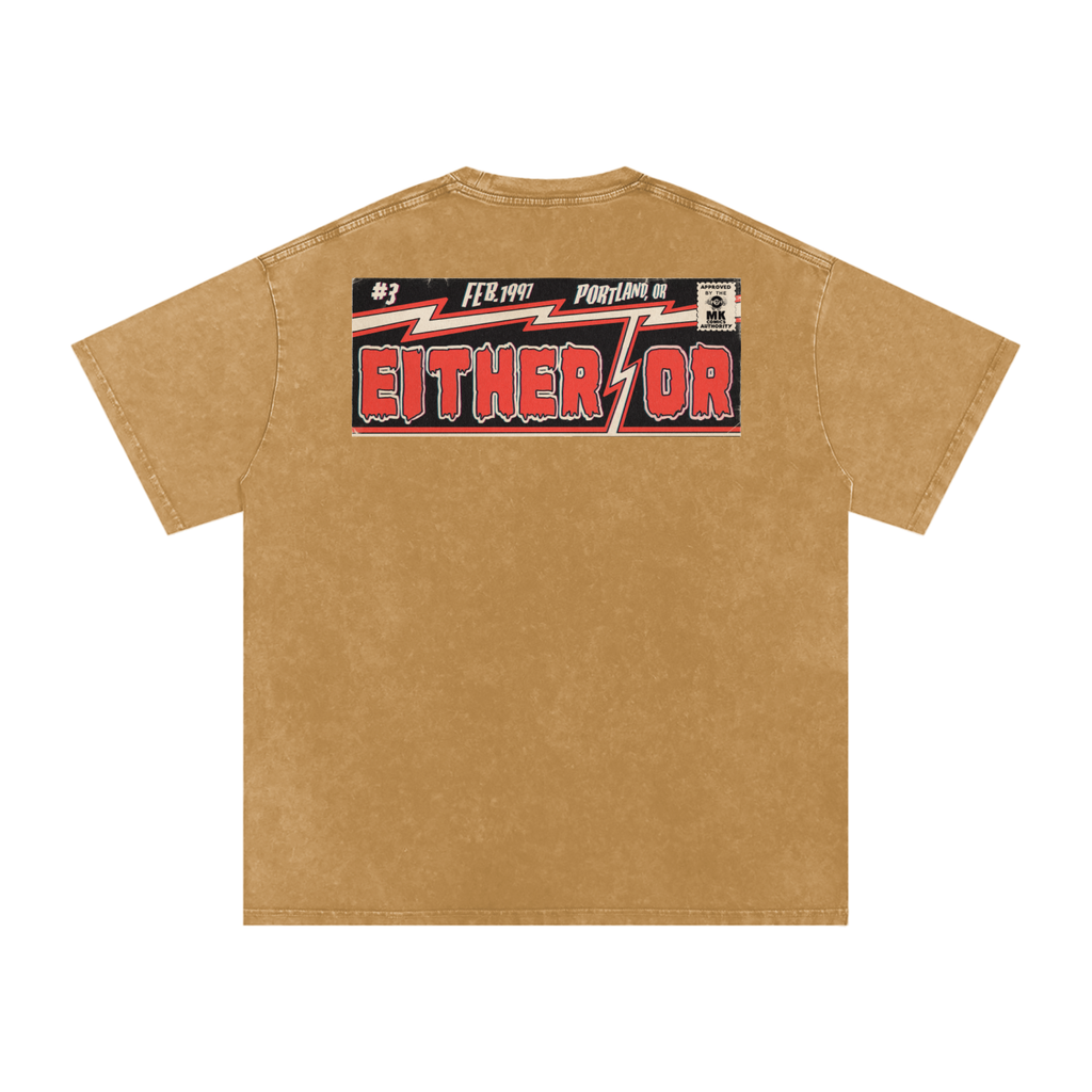 Either/Or - Snow Washed Oversized Cotton T-Shirt