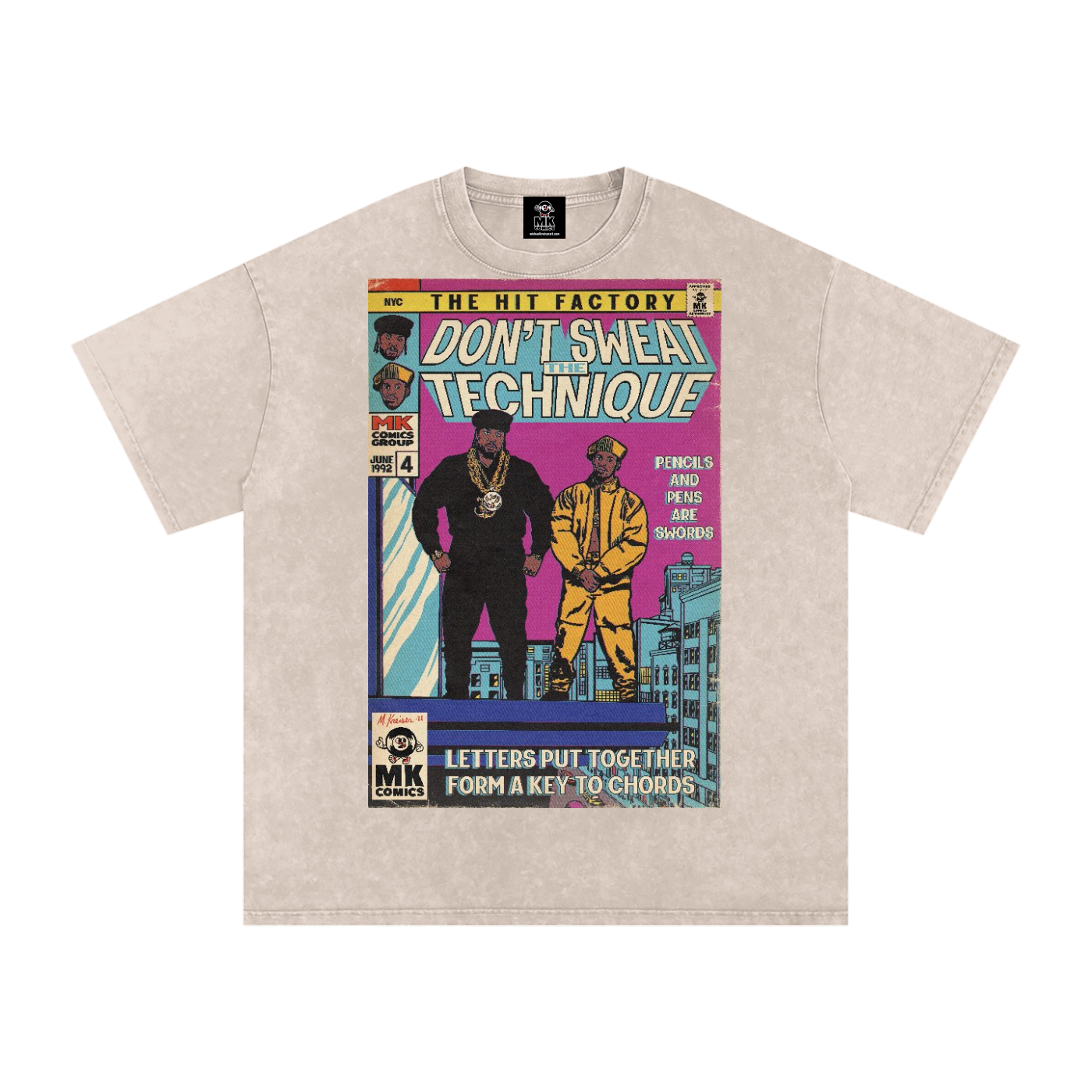 Don't Sweat the Technique - Snow Washed Oversized Cotton T-Shirt