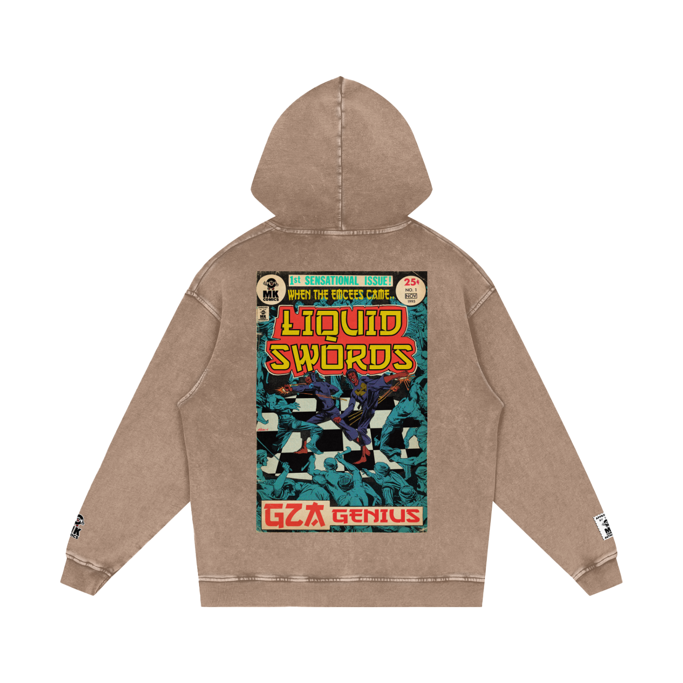 Liquid Swords - Snow Washed Loose Cotton Hoodie
