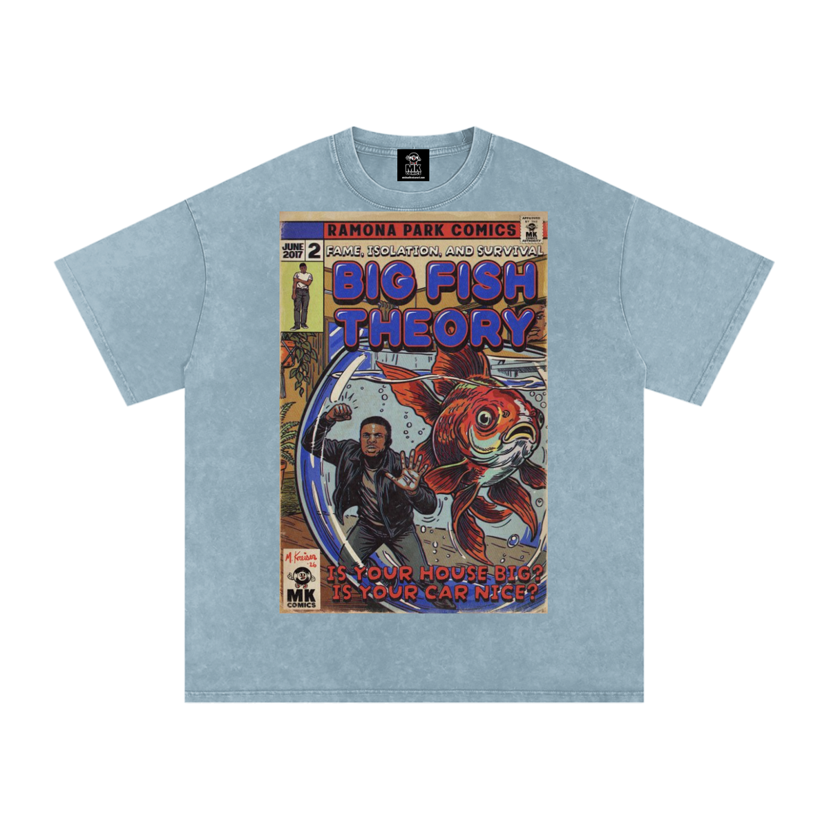 Big Fish Theory - Snow Washed Oversized Cotton T-Shirt