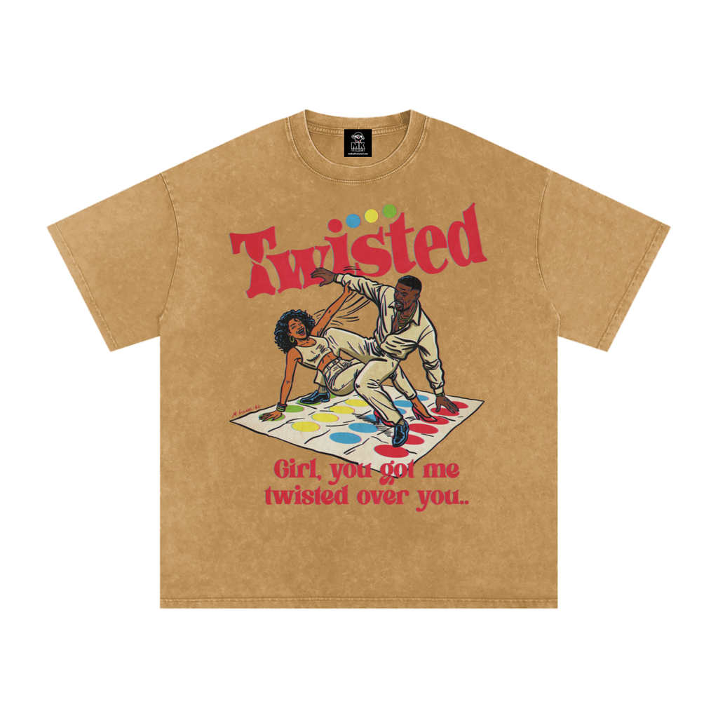 Twisted - Snow Washed Oversized Cotton T-Shirt
