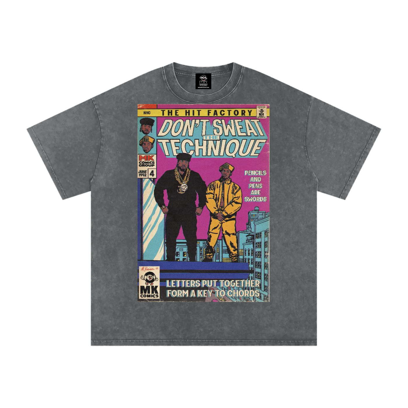 Don't Sweat the Technique - Snow Washed Oversized Cotton T-Shirt