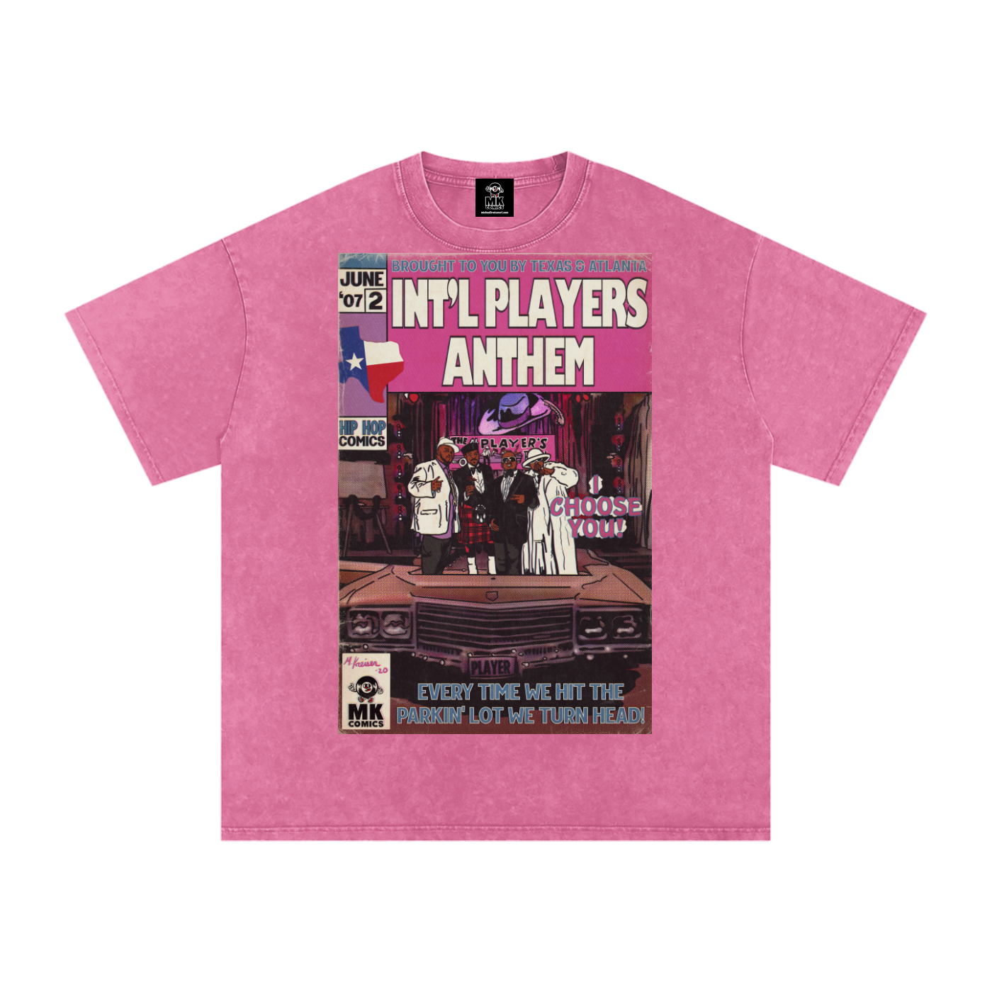 Int'l Players Anthem - Snow Washed Oversized Cotton T-Shirt