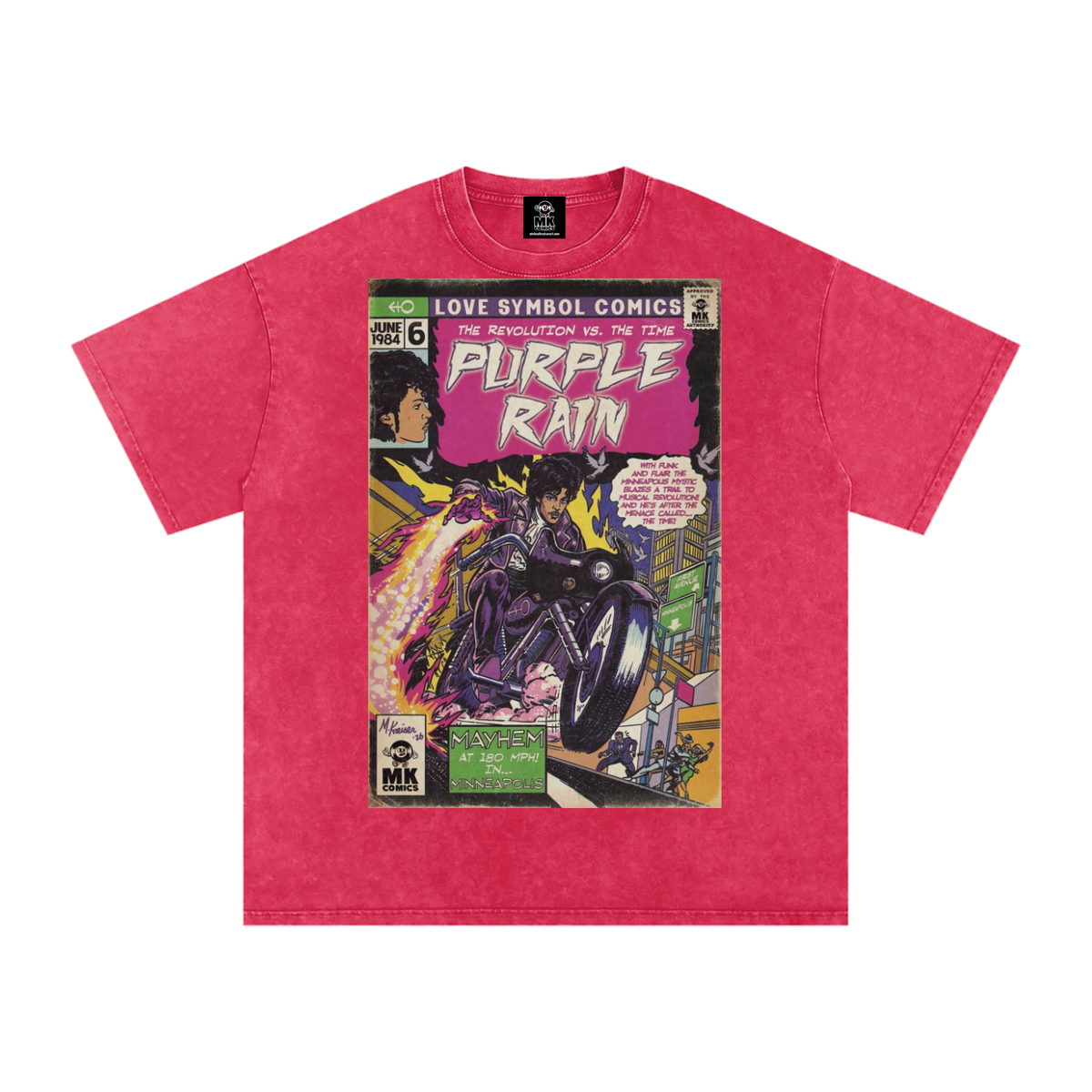 Purple Rain - Snow Washed Oversized Cotton T-Shirt