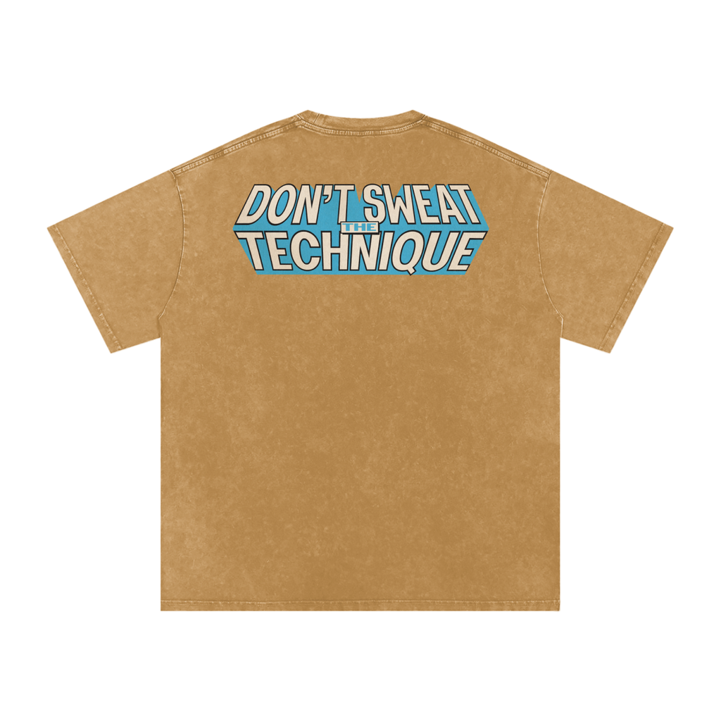 Don't Sweat the Technique - Snow Washed Oversized Cotton T-Shirt