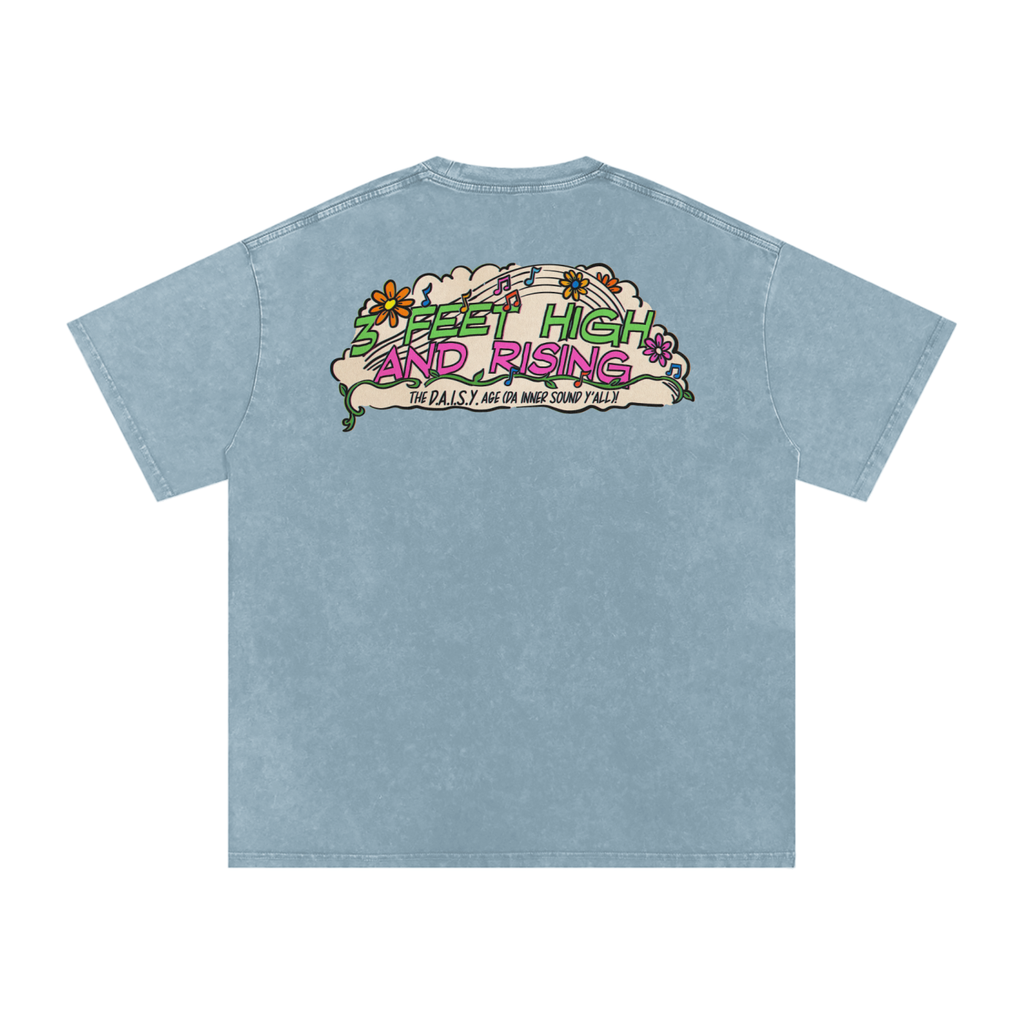 3 Feet High & Rising - Snow Washed Oversized Cotton T-Shirt