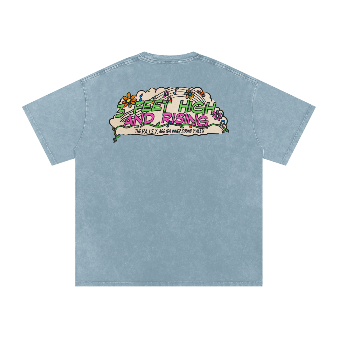 3 Feet High & Rising - Snow Washed Oversized Cotton T-Shirt