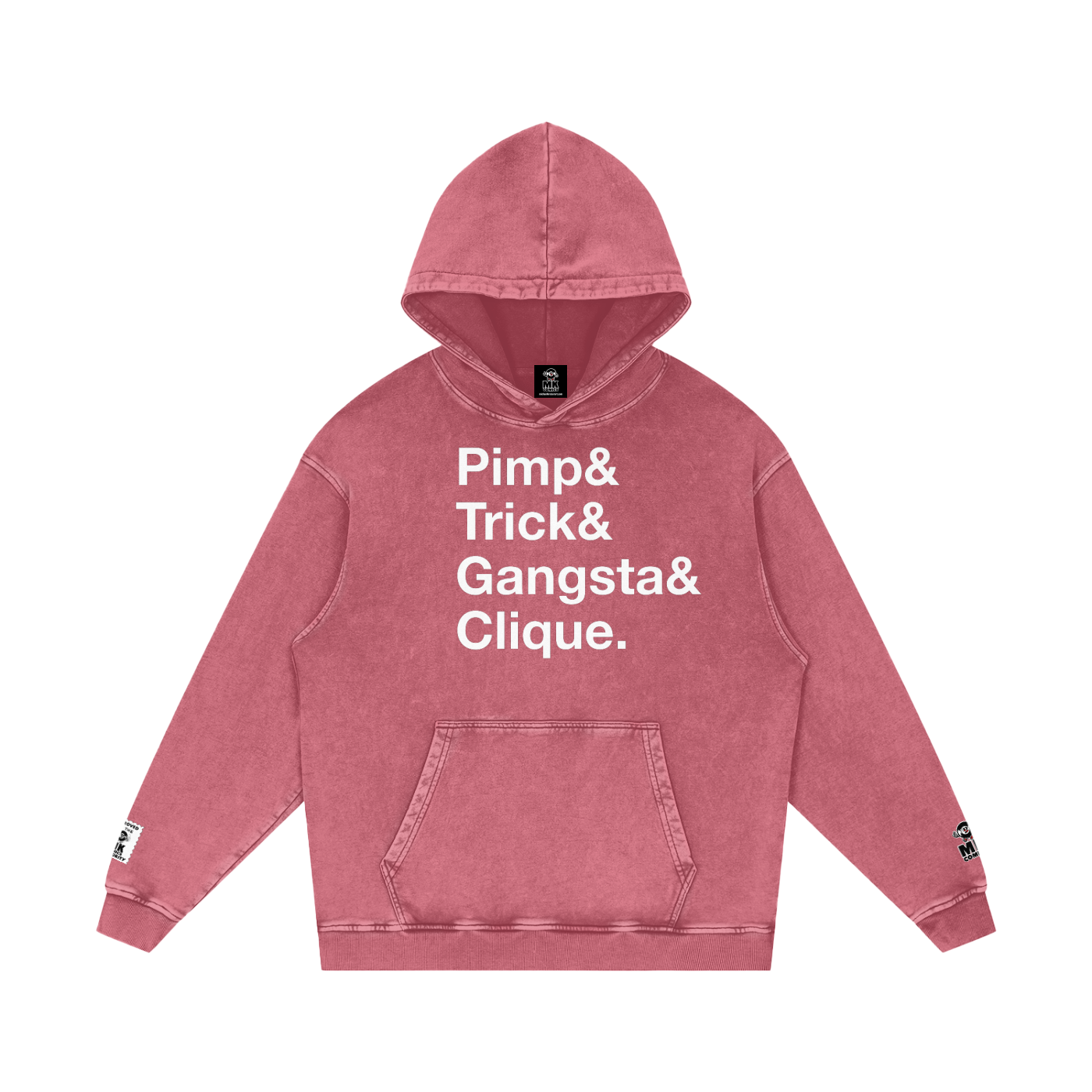 Pimp Trick Gangsta Clique - Snow Washed Loose Cotton Hoodie