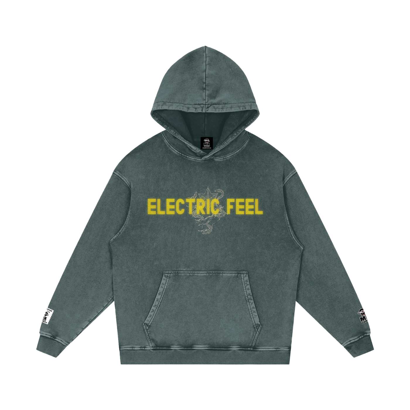 Electric Feel - Snow Washed Loose Cotton Hoodie