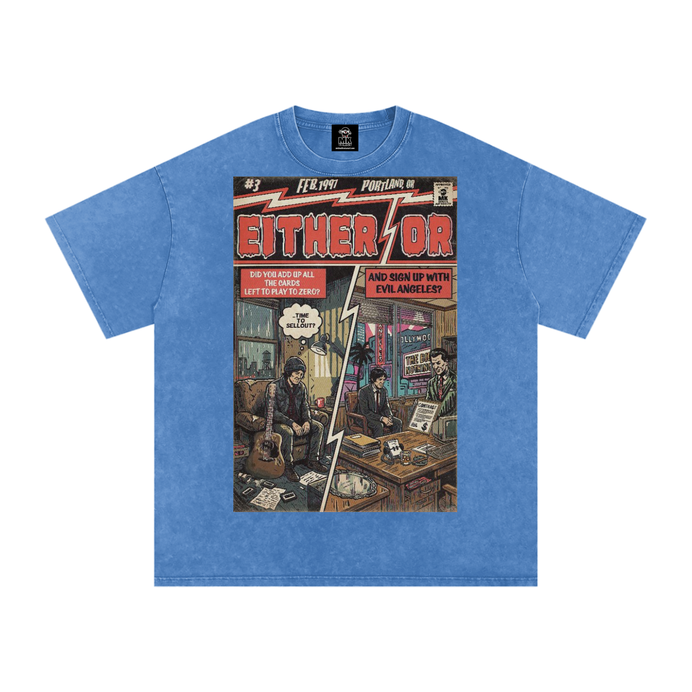 Either/Or - Snow Washed Oversized Cotton T-Shirt