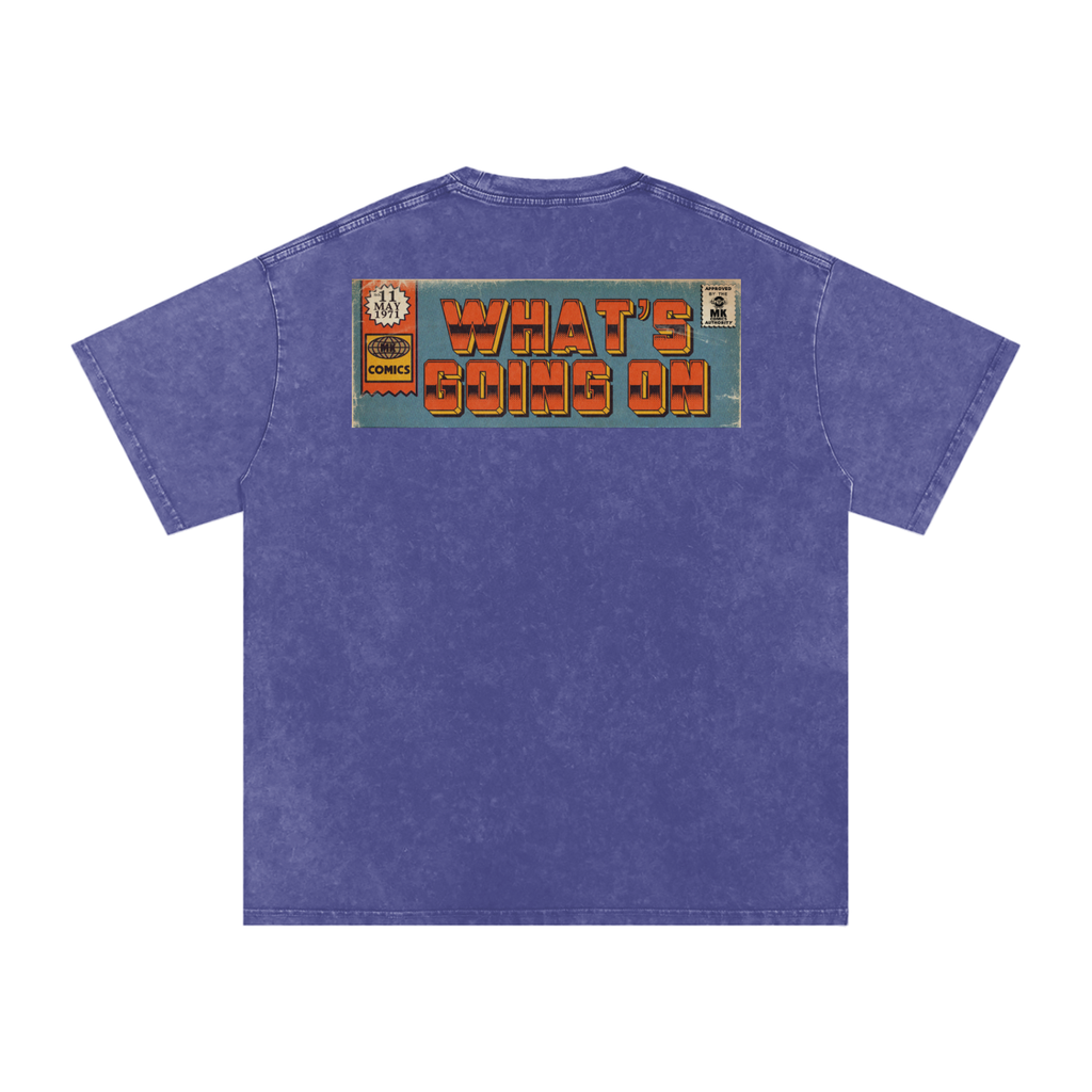 What's Going On - Snow Washed Oversized Cotton T-Shirt